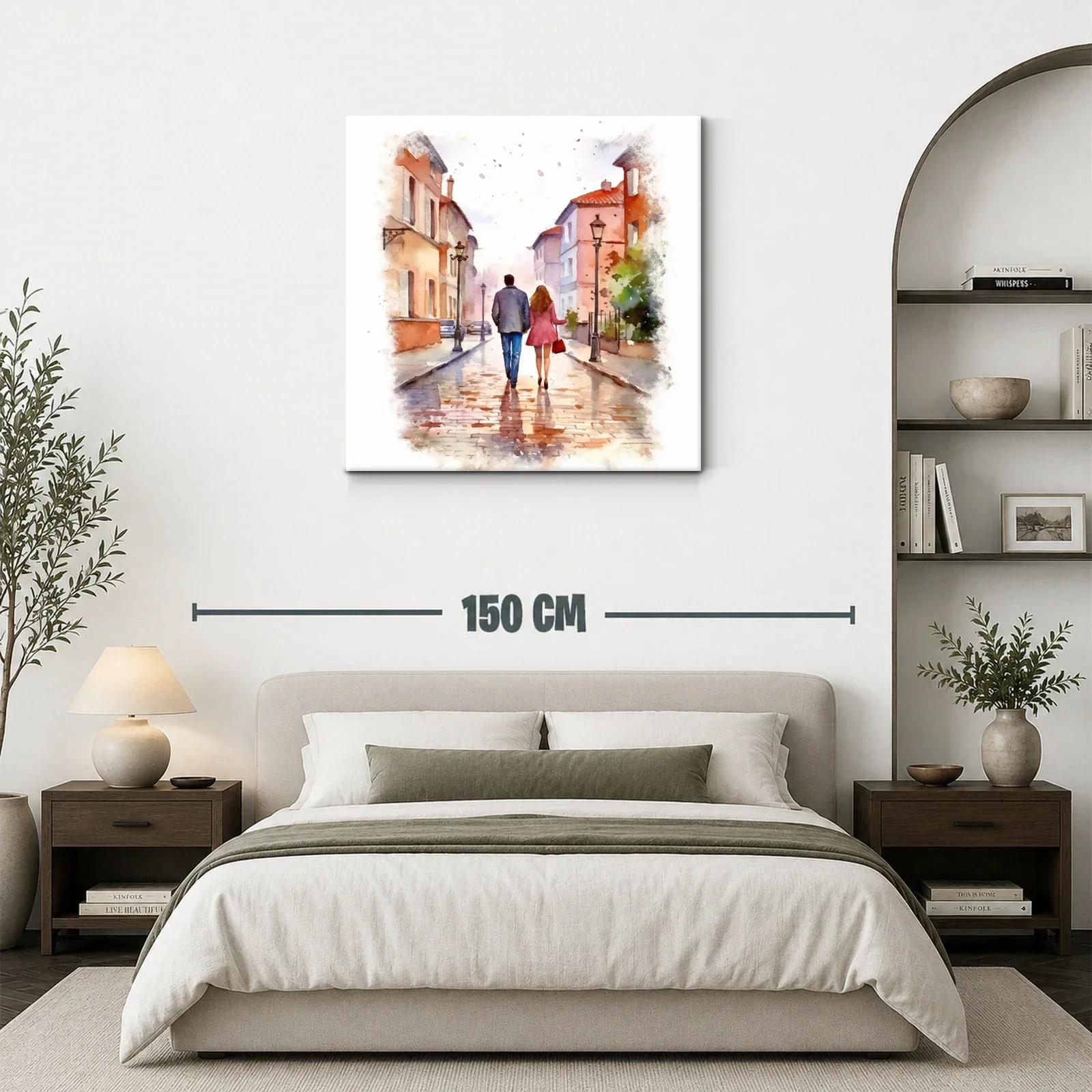 Paseo romántico en ciudad antigua de tonos cálidos — miniatura 3