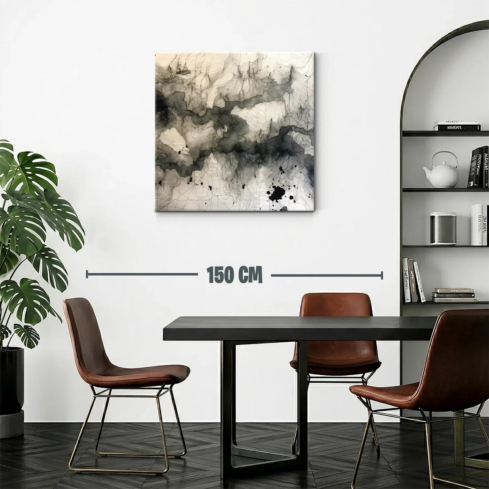 Composición abstracta en tinta con líneas y manchas dinámicas — miniatura 2