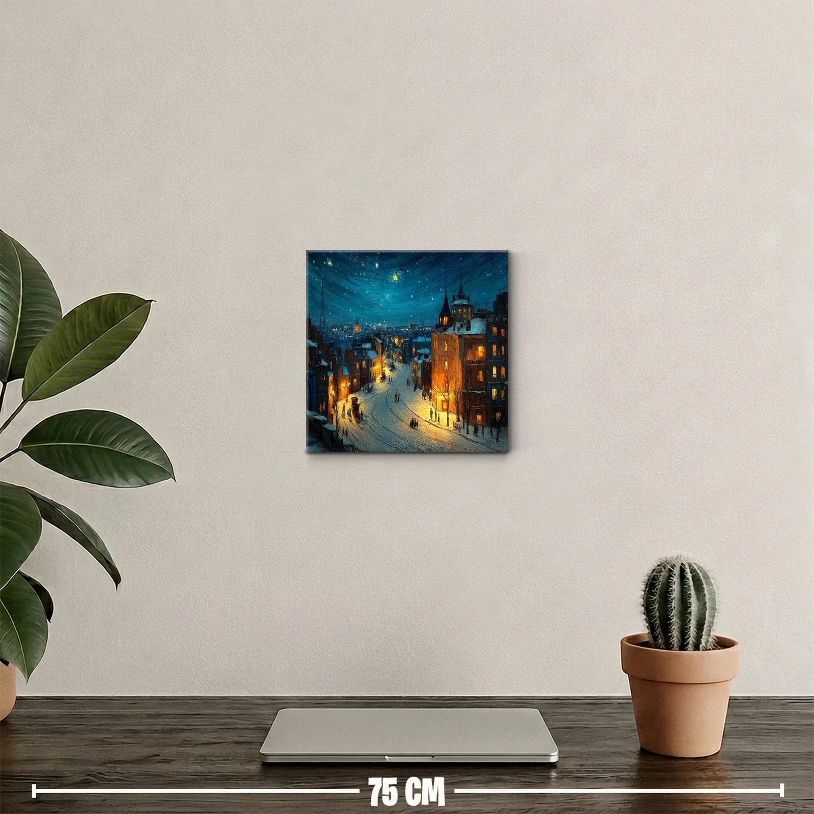 Atardecer nocturno en ciudad con luces cálidas — miniatura 2