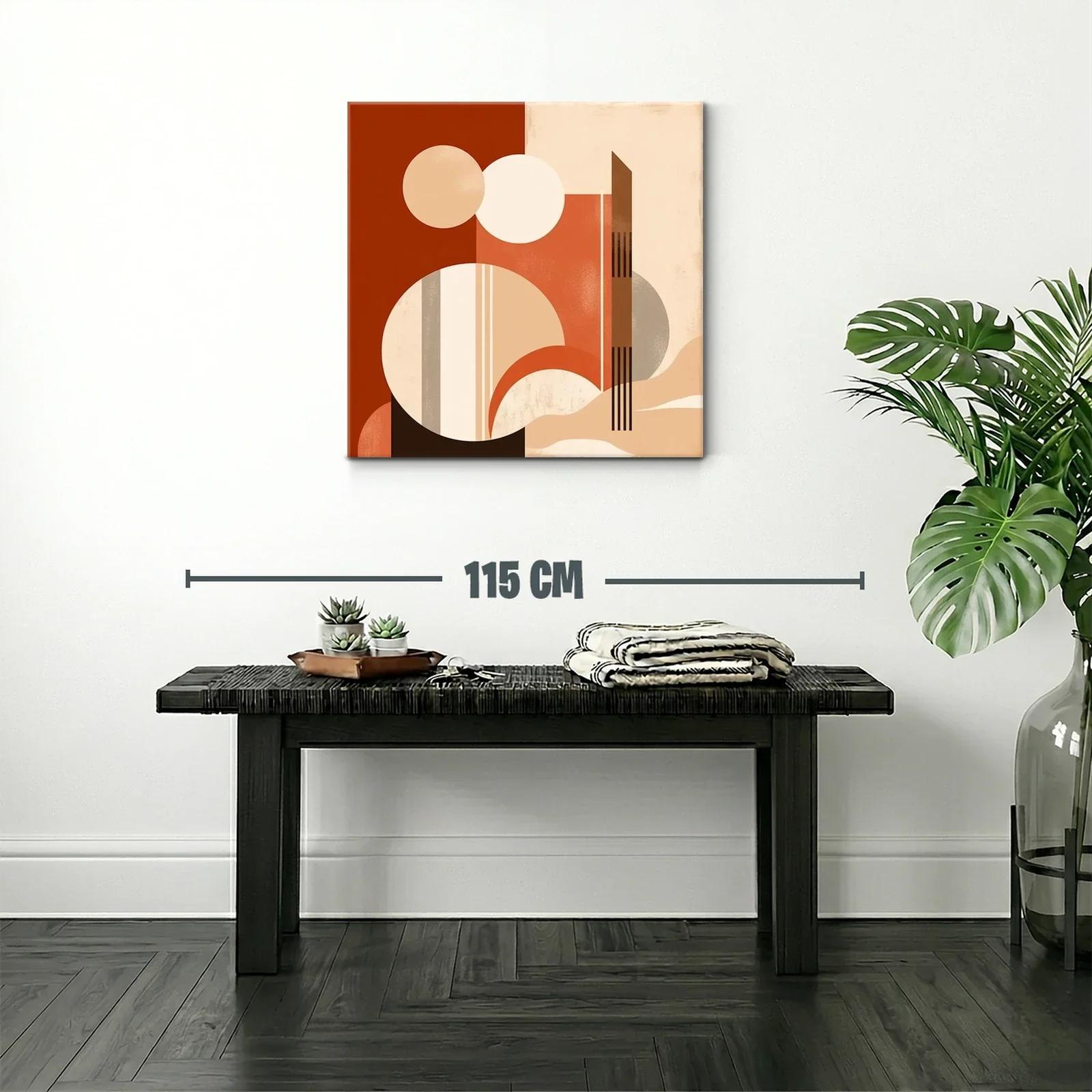 Composición abstracta con formas geométricas en tonos cálidos — miniatura 2