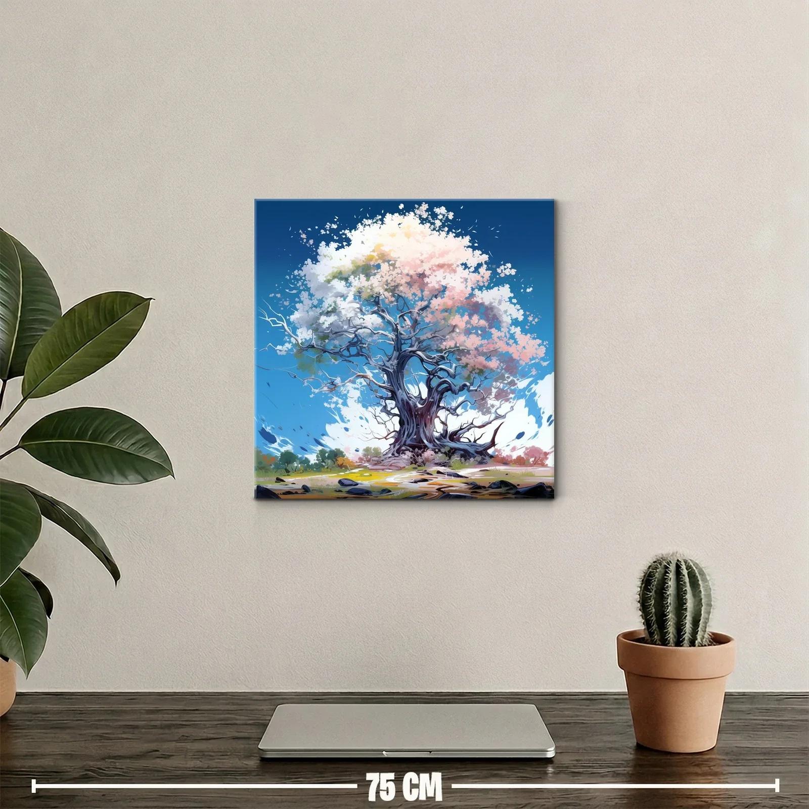 Árbol mágico en tonos suaves y cielo azul profundo — miniatura 2