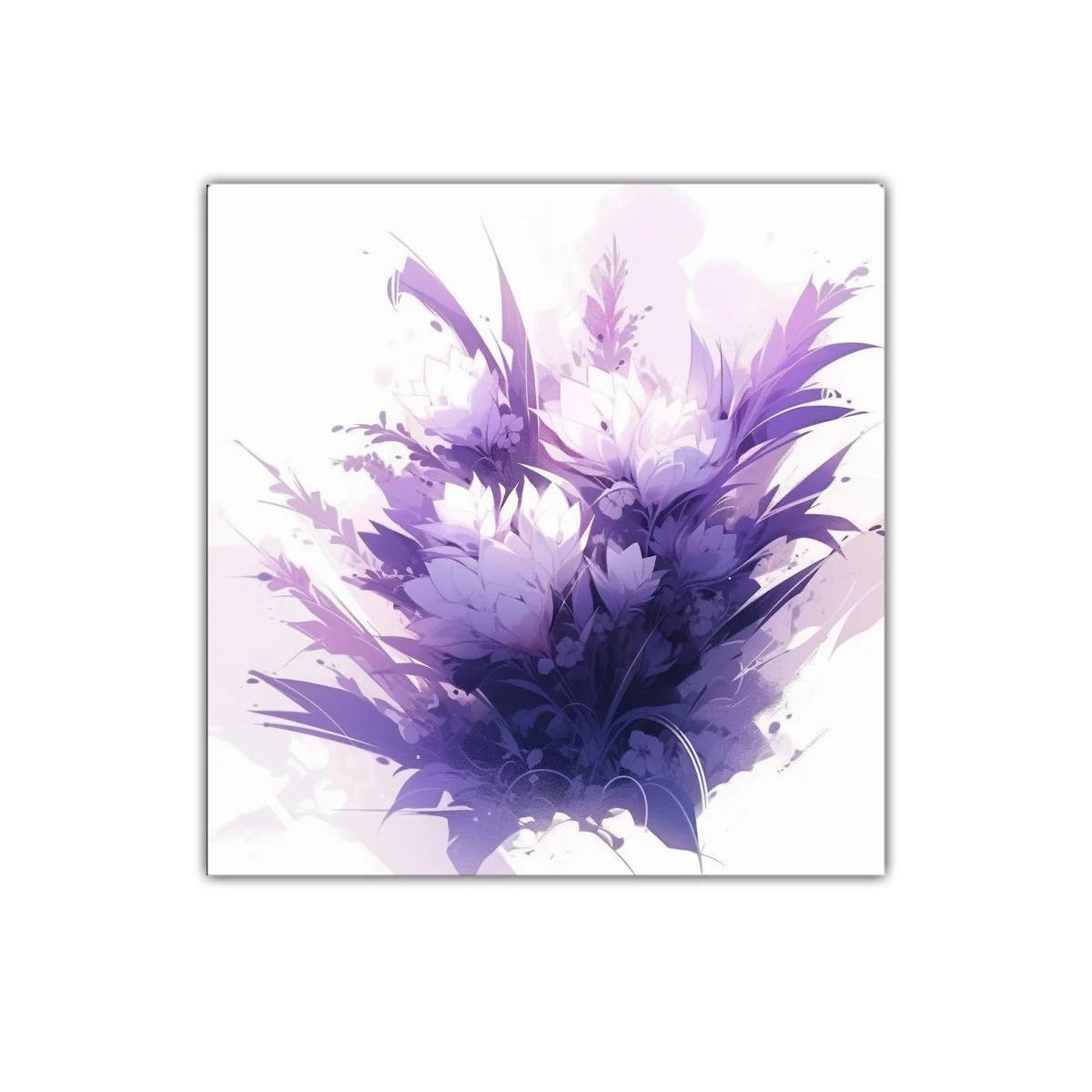 Cuadro decorativo con ramo floral en tonos violetas armoniosos — imagen principal