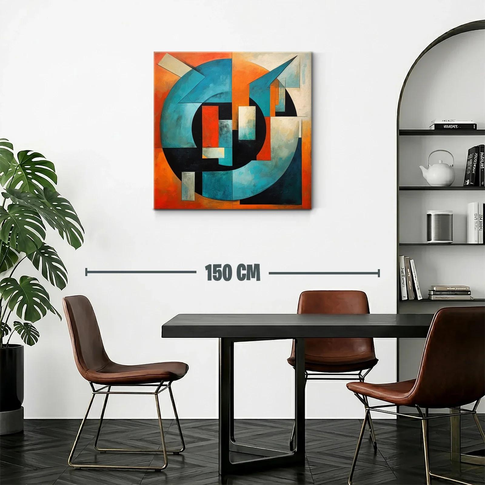 Composición abstracta geométrica en tonos azules y naranjas — miniatura 2