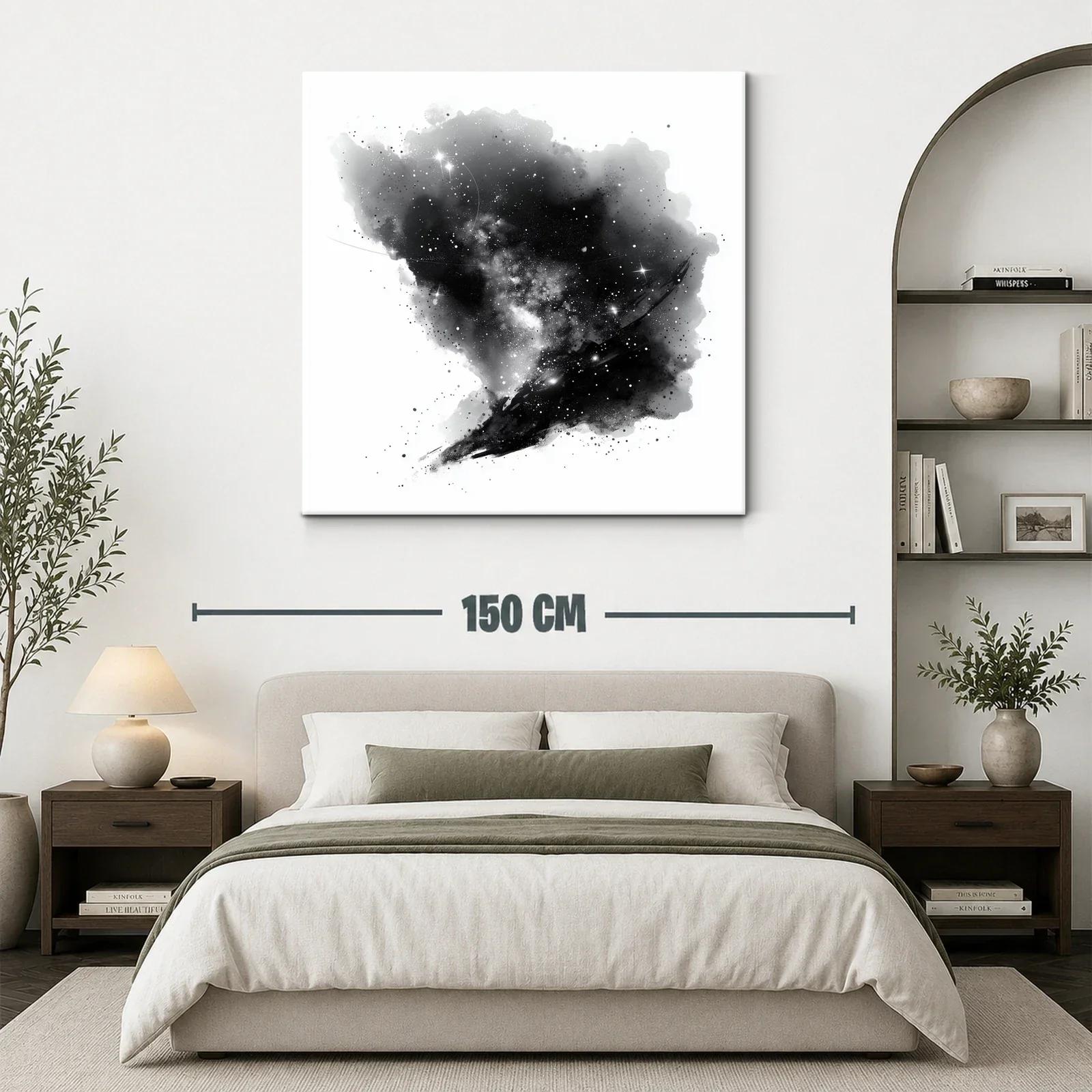Impresión abstracta del cosmos en negro y blanco — miniatura 3