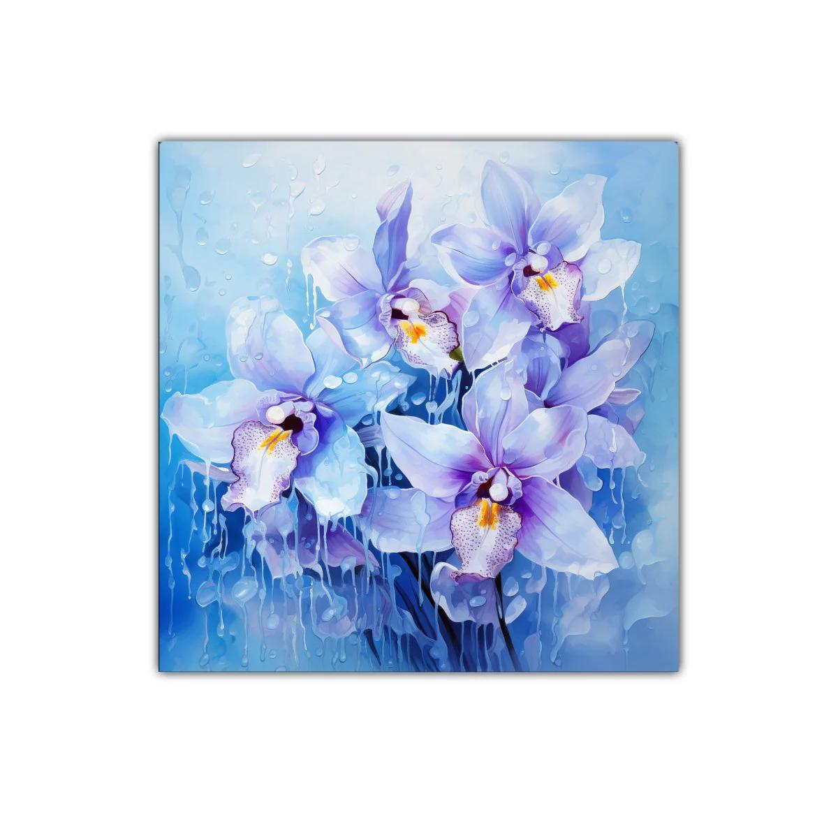Orquídeas azules delicadas con efecto acuarela — imagen principal