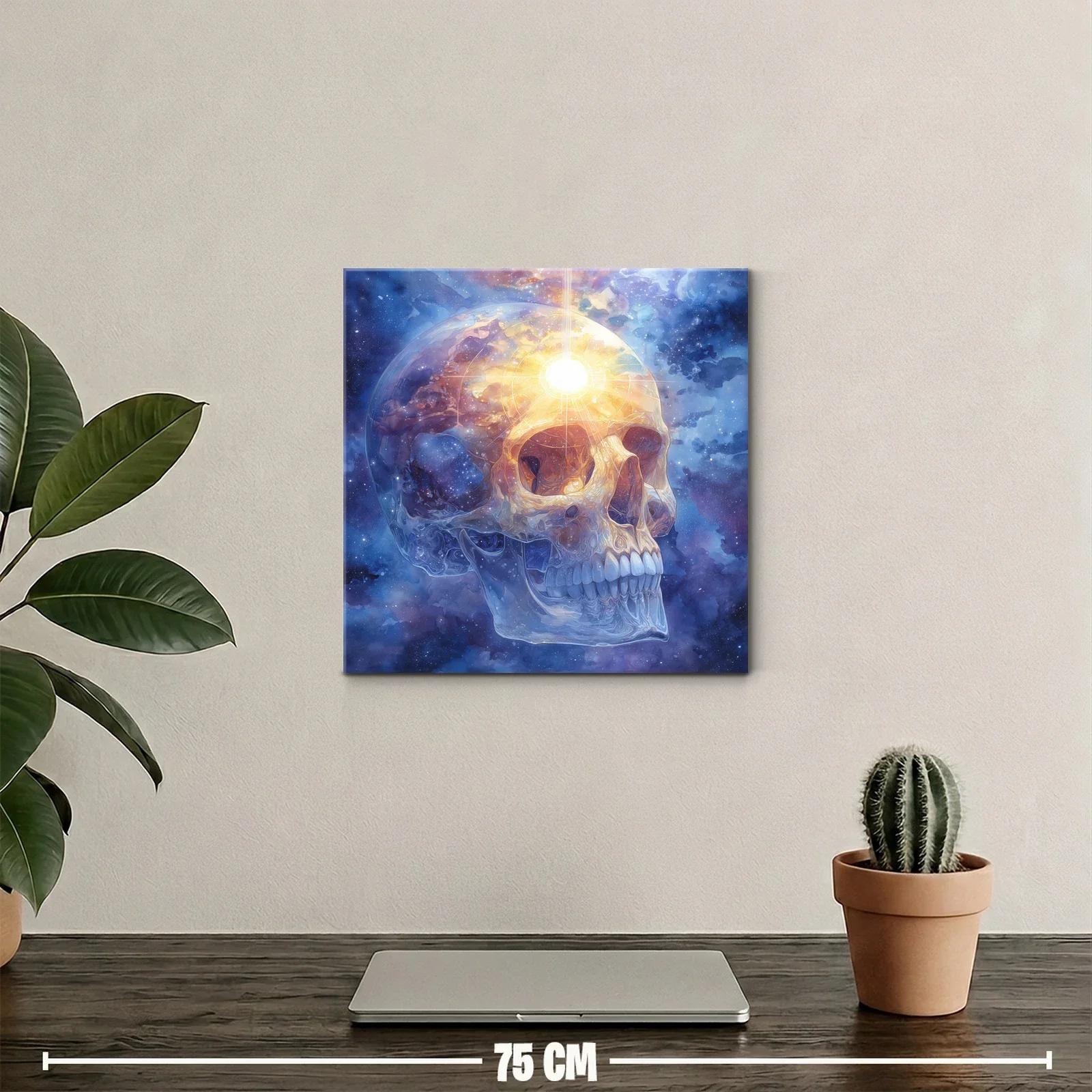 Calavera luminosa en universo cósmico vibrante — miniatura 2