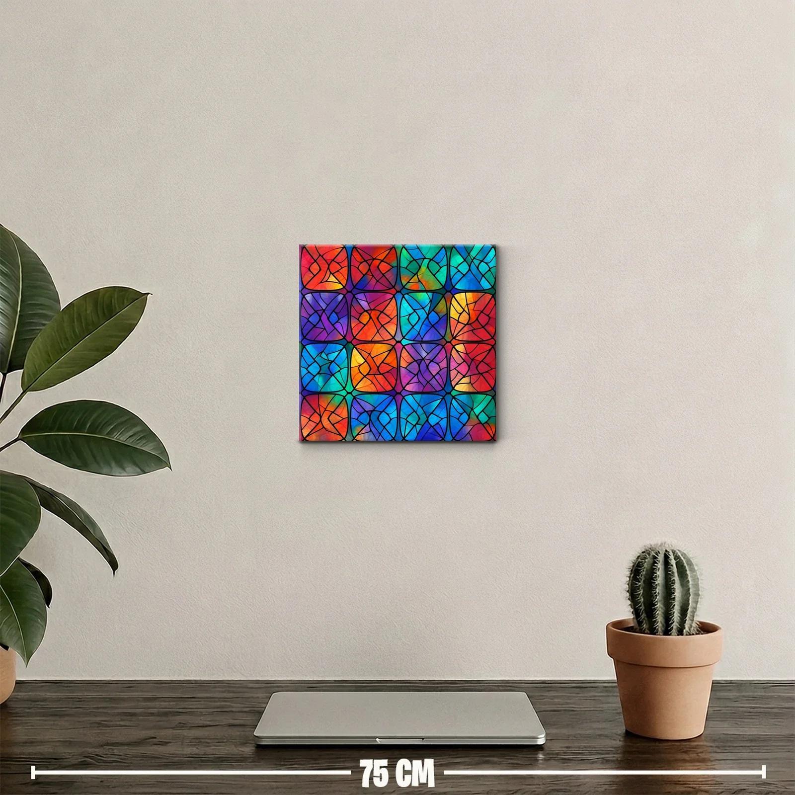 Cuadro decorativo con diseño abstracto y vibrante colorido — miniatura 2