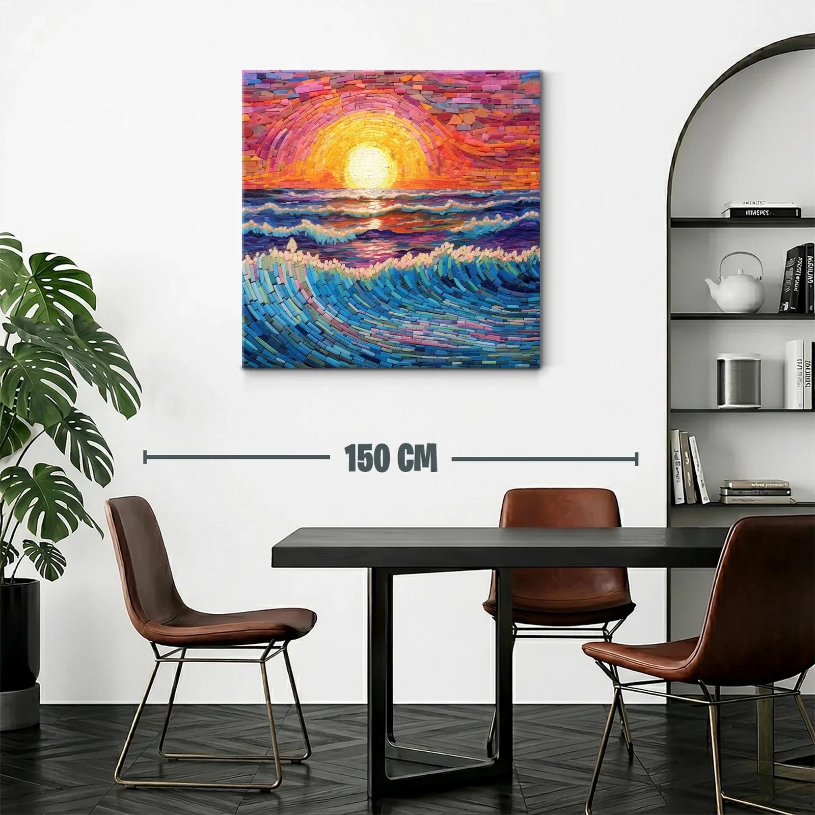 Mosaico de atardecer vibrante sobre el mar en calma — miniatura 2