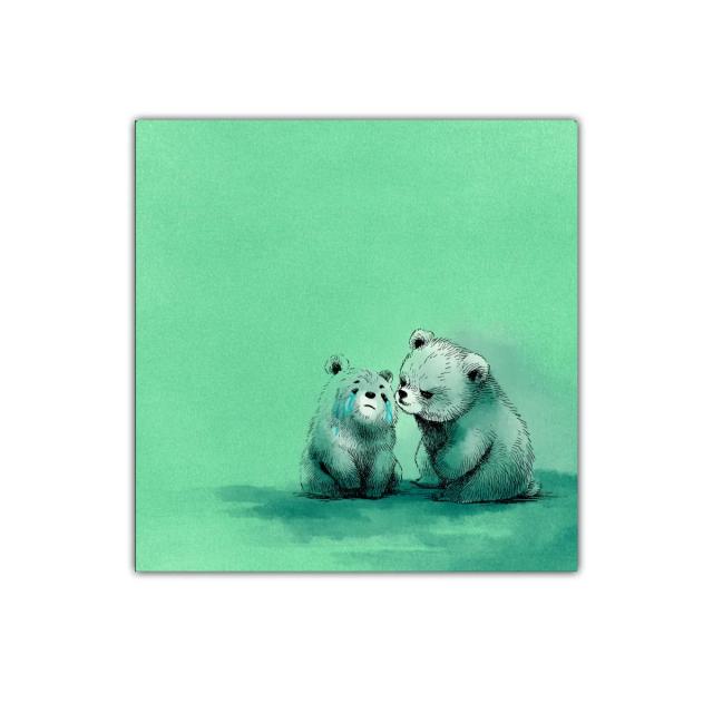 Tierna escena de osos que transmite consuelo y empatía