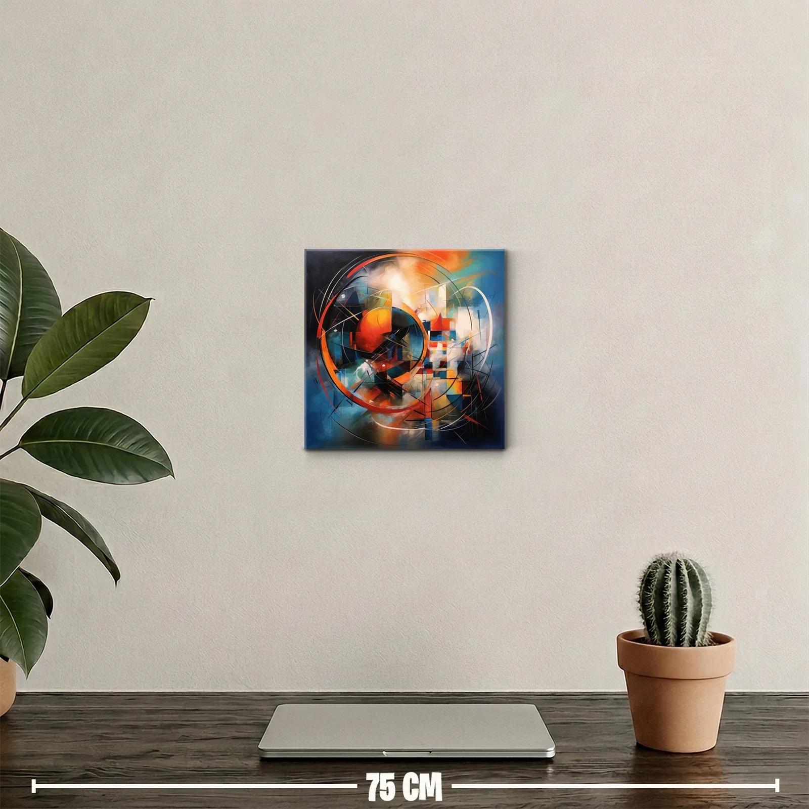 Composición abstracta con esfera y líneas dinámicas coloridas — miniatura 2