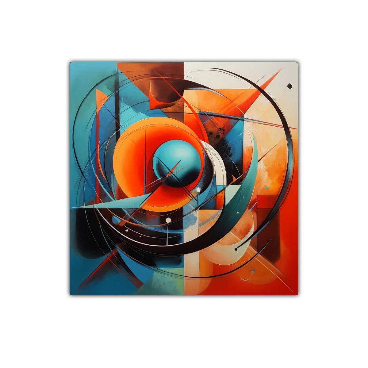 Composición abstracta con círculos y tonos cálidos y fríos — miniatura 1