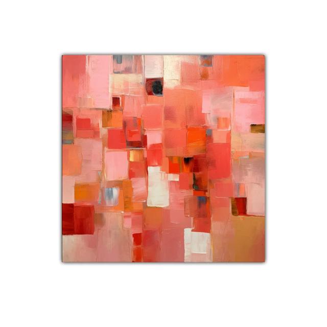 Composición Abstracta en Tonos Cálidos y Rosados