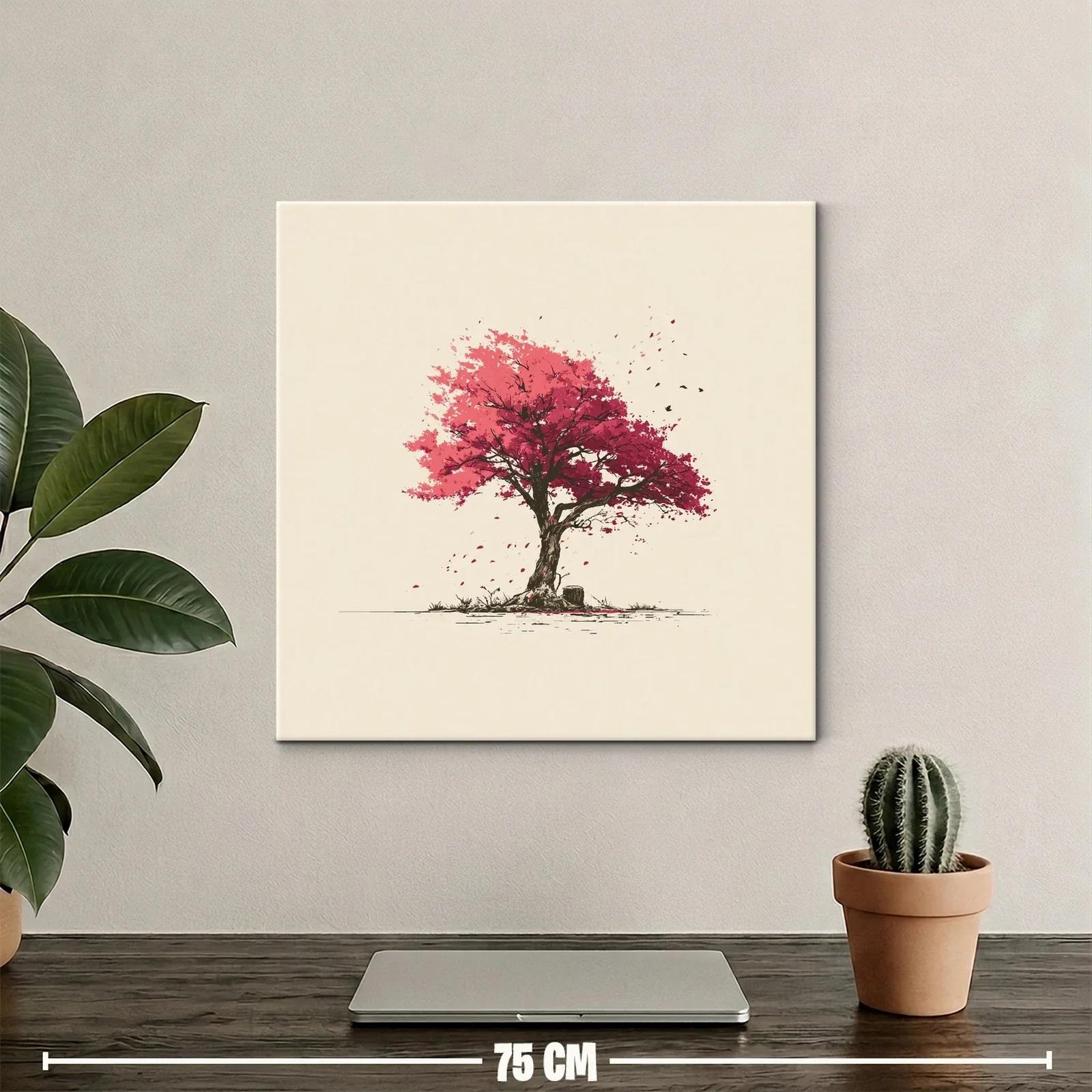 Árbol en tonos rojos con hojas desprendiéndose — miniatura 2
