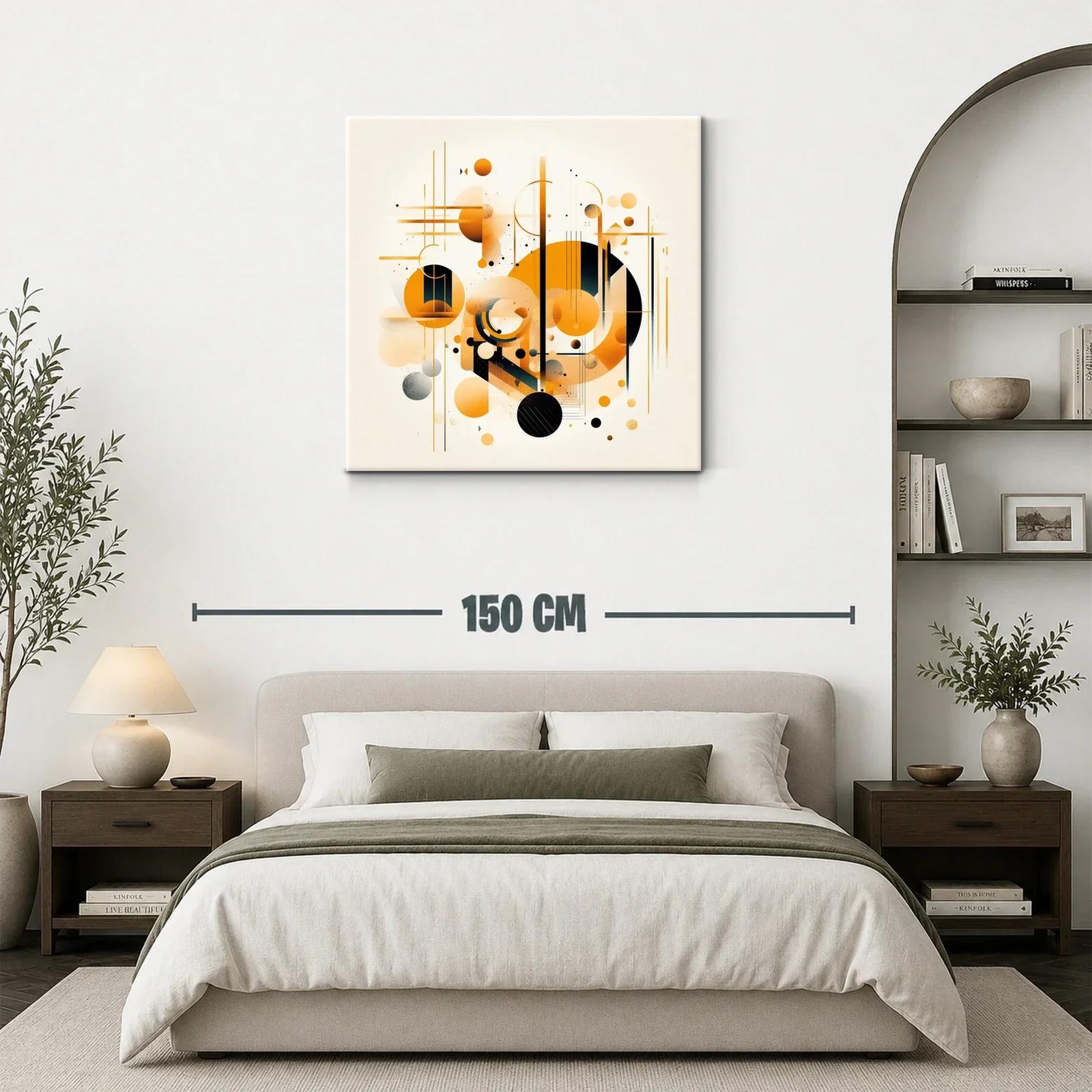 Composición abstracta con círculos y líneas naranjas — miniatura 3