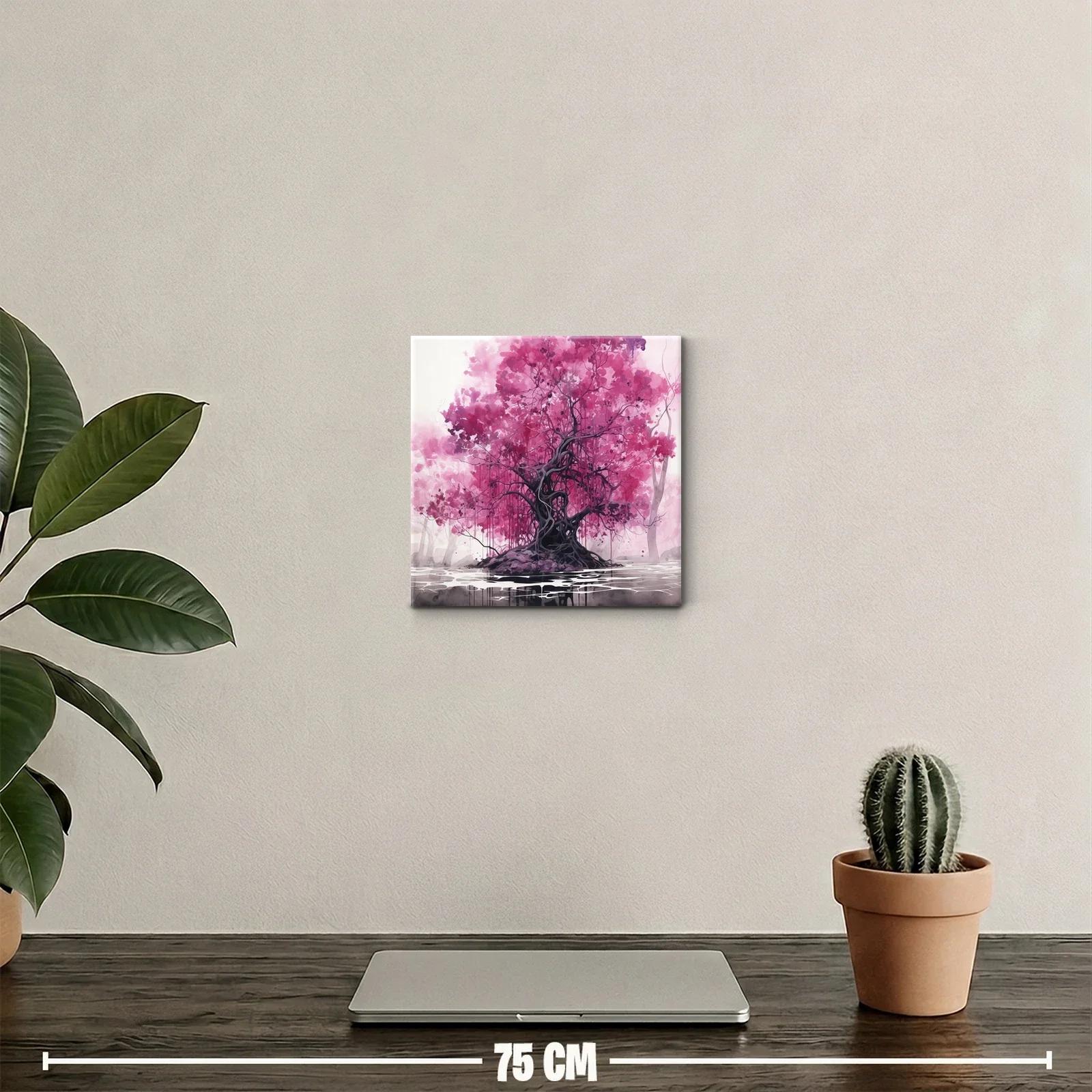 Árbol mágico con follaje en tonos rosa vibrantes — miniatura 2