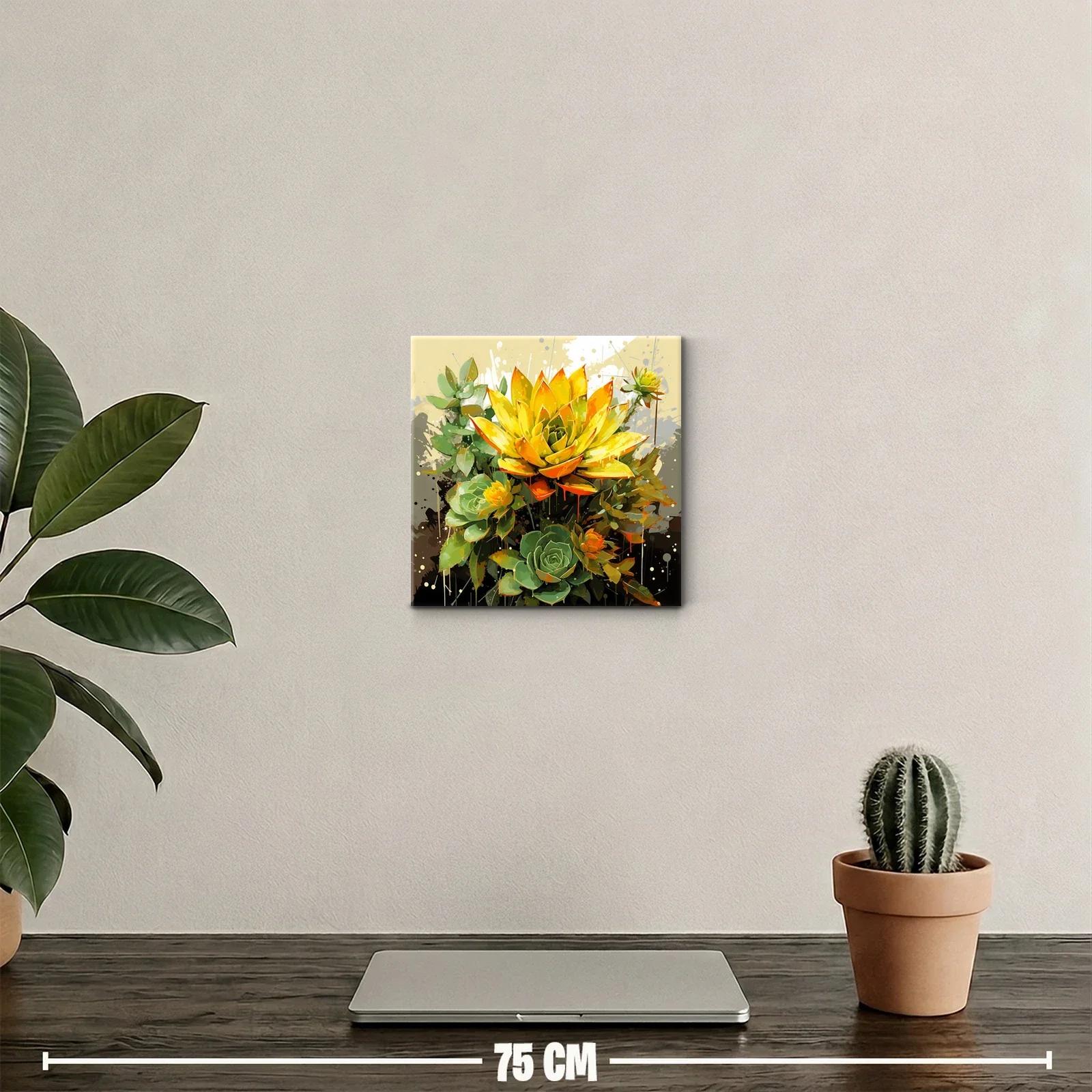 Floración vibrante con suculentas y tonos amarillos intensos — miniatura 2