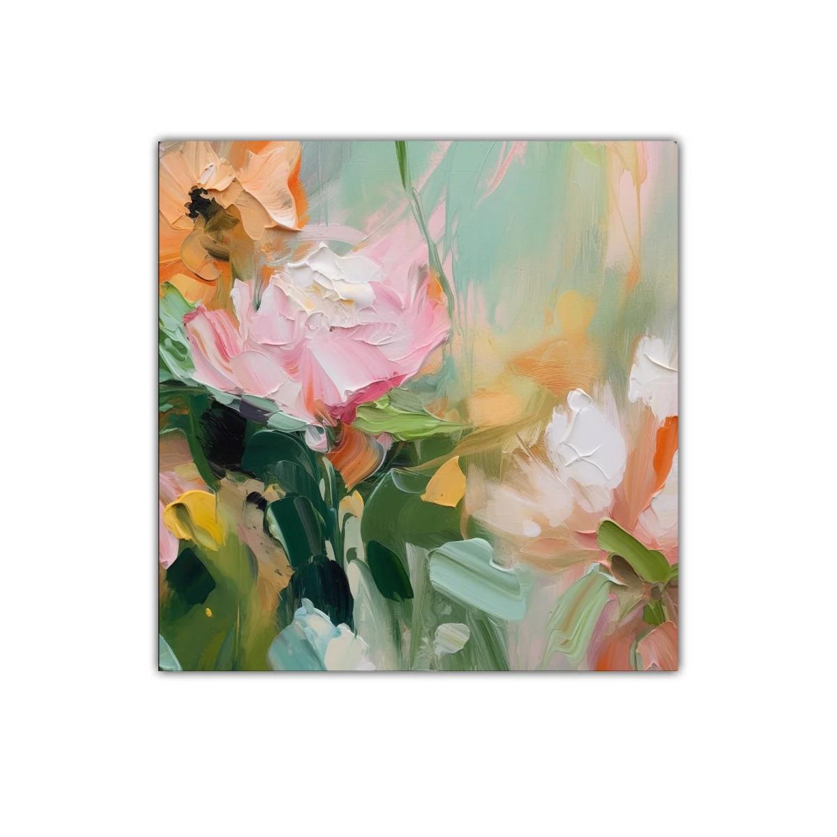 Cuadro decorativo con flores en tonalidades pastel brillantes — imagen principal