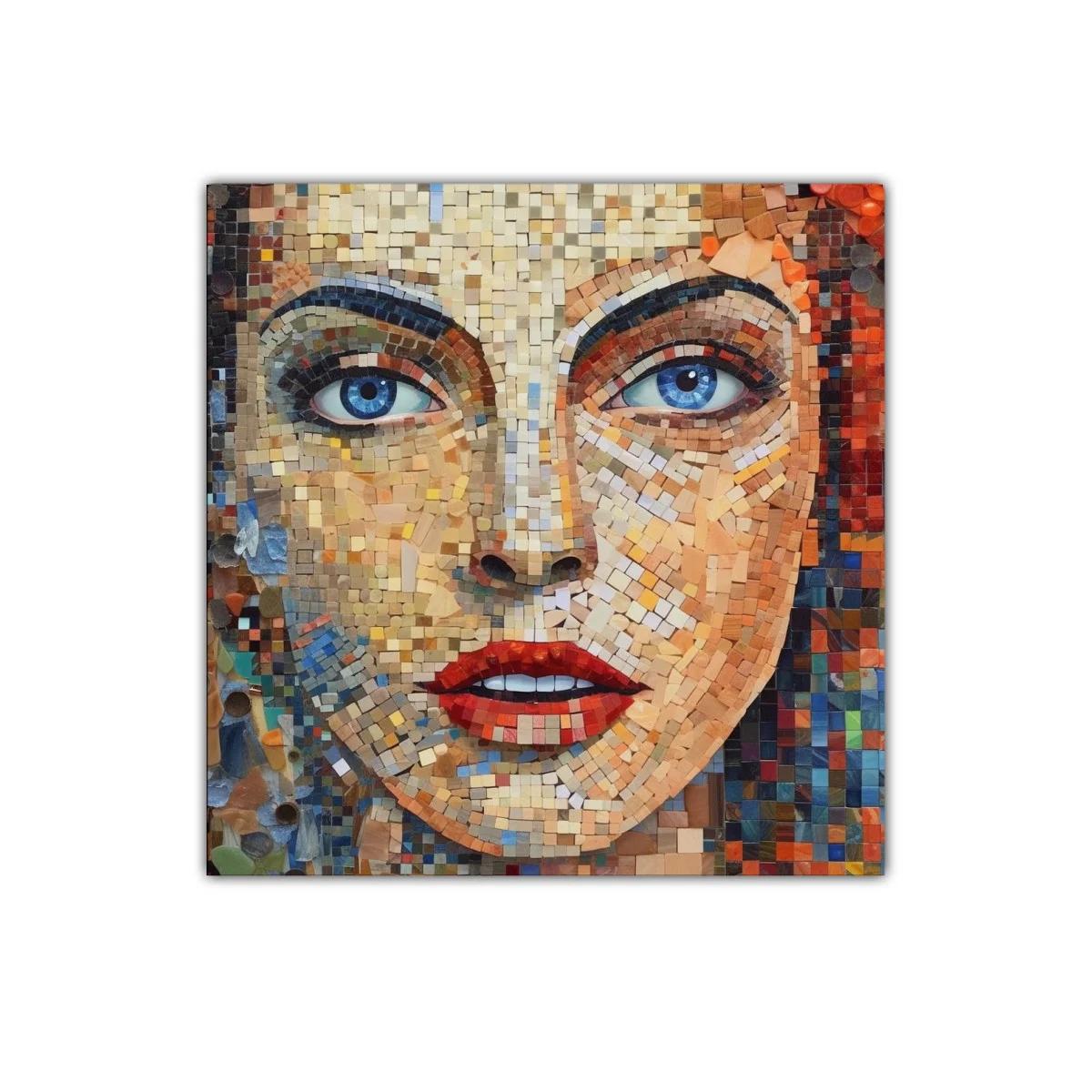 Retrato de mujer en mosaico colorido y expresivo — imagen principal