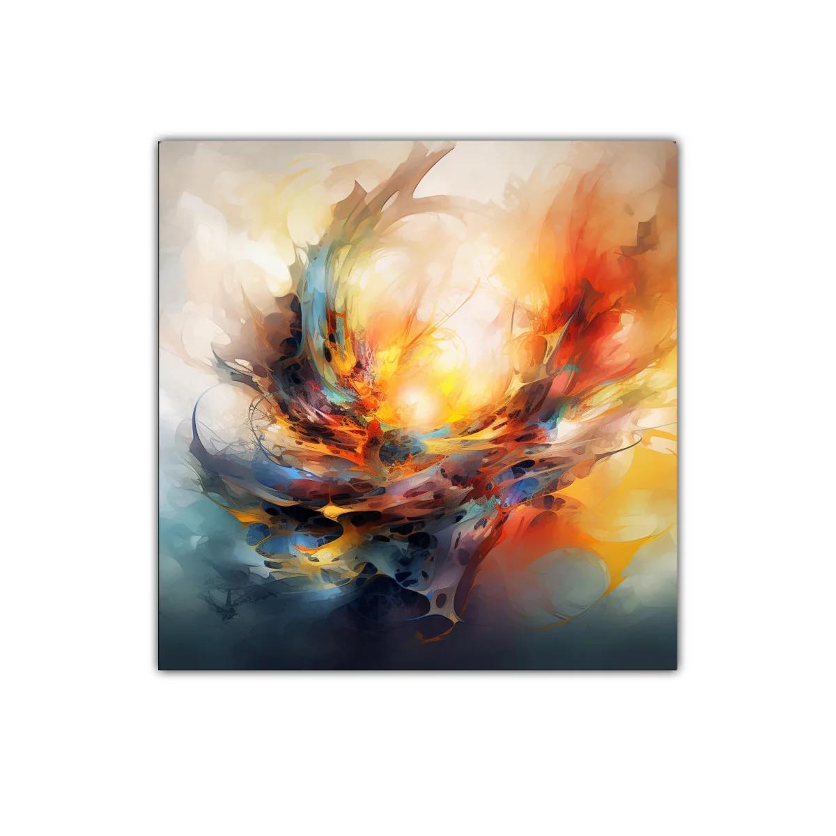 Cuadro abstracto con explosión de colores vibrantes y luz — miniatura 1