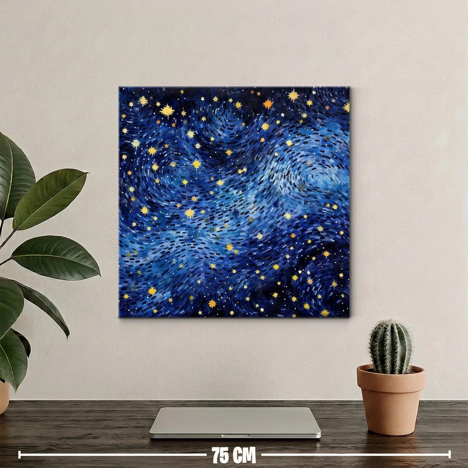 Cuadro con cielo estrellado vibrante y dinámico — miniatura 2