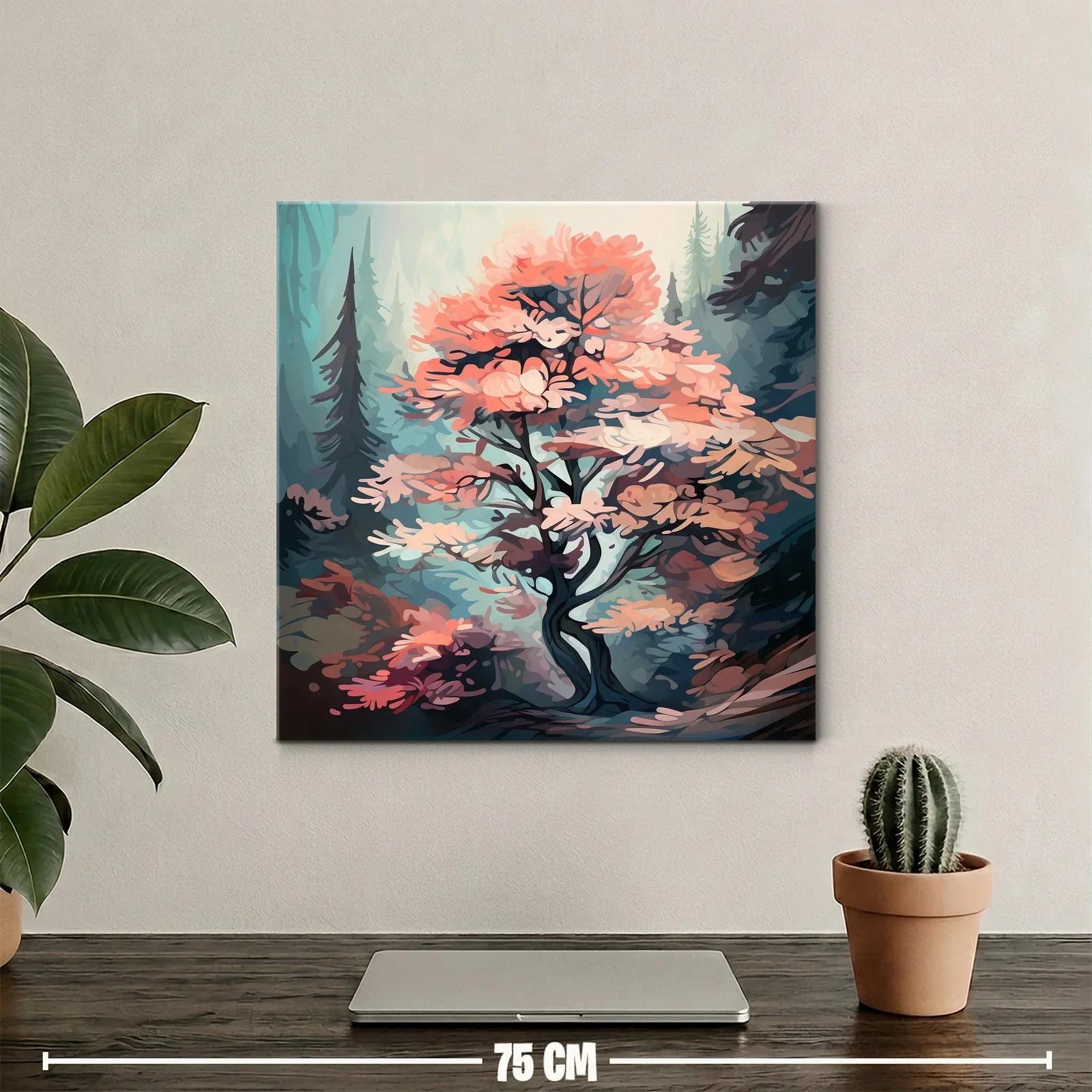 Árbol de tonos cálidos en bosque de ensueño y misterio — miniatura 2