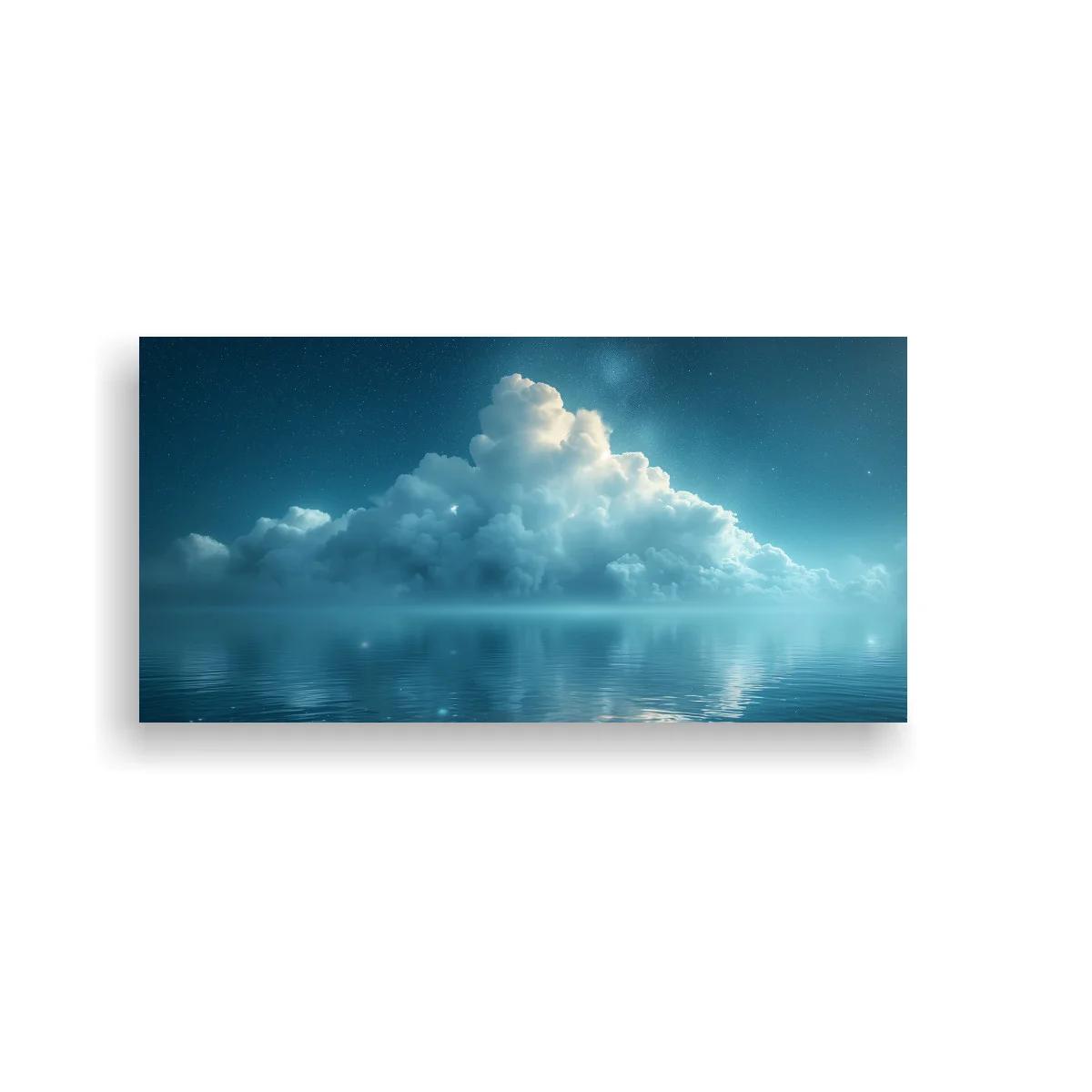 Cuadro nube blanca sobre agua calma