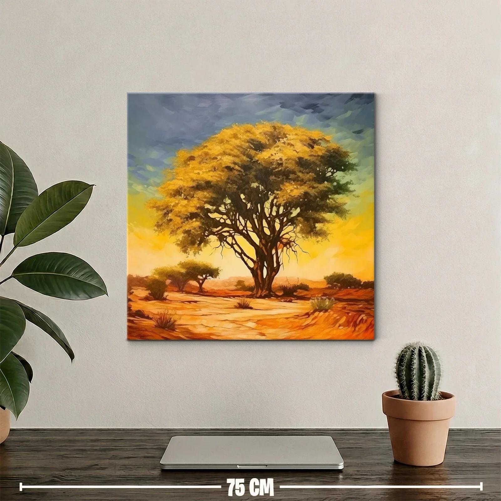 Árbol solitario en paisaje desértico al atardecer — miniatura 2