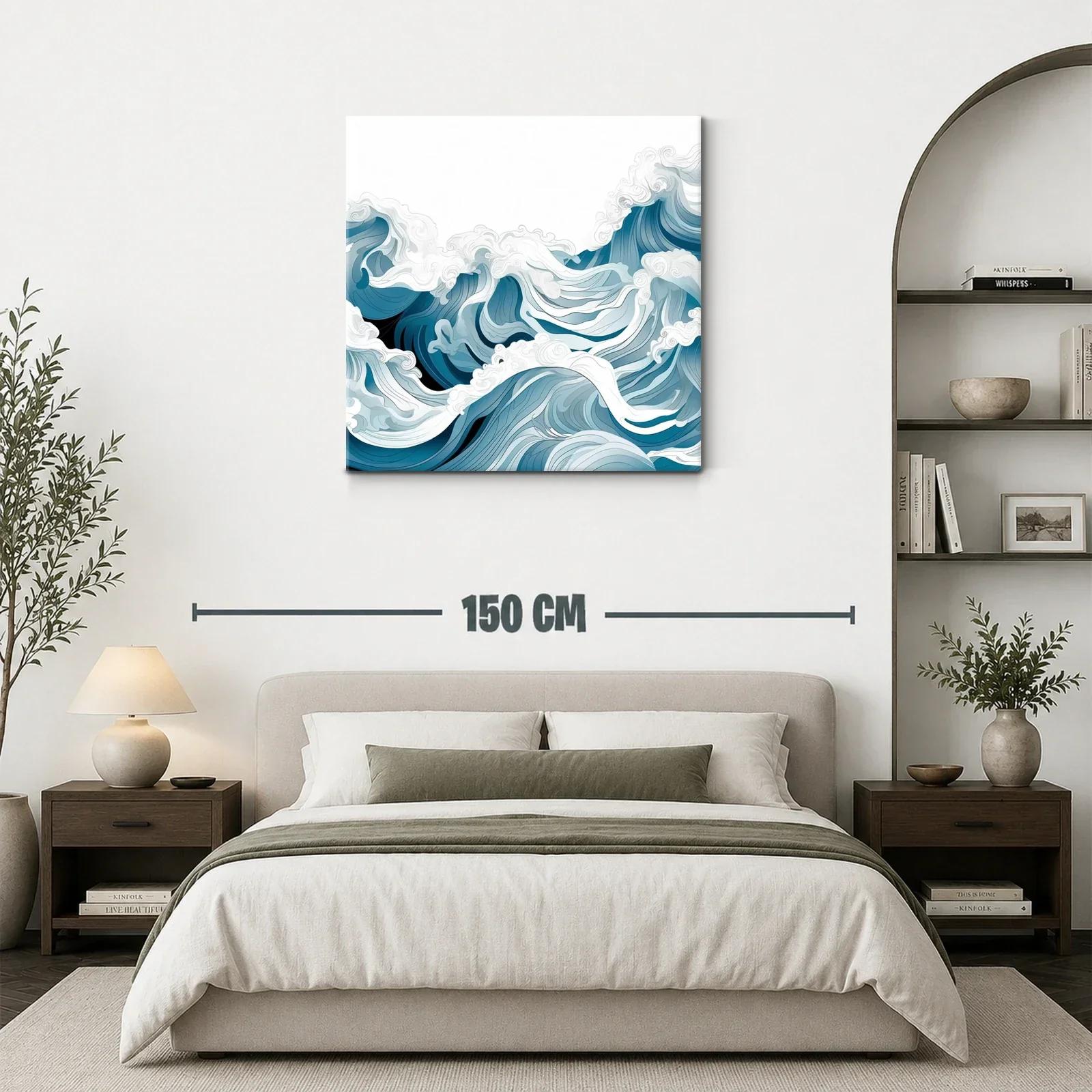 Movimiento fluido de olas en paleta azul y blanco — miniatura 3