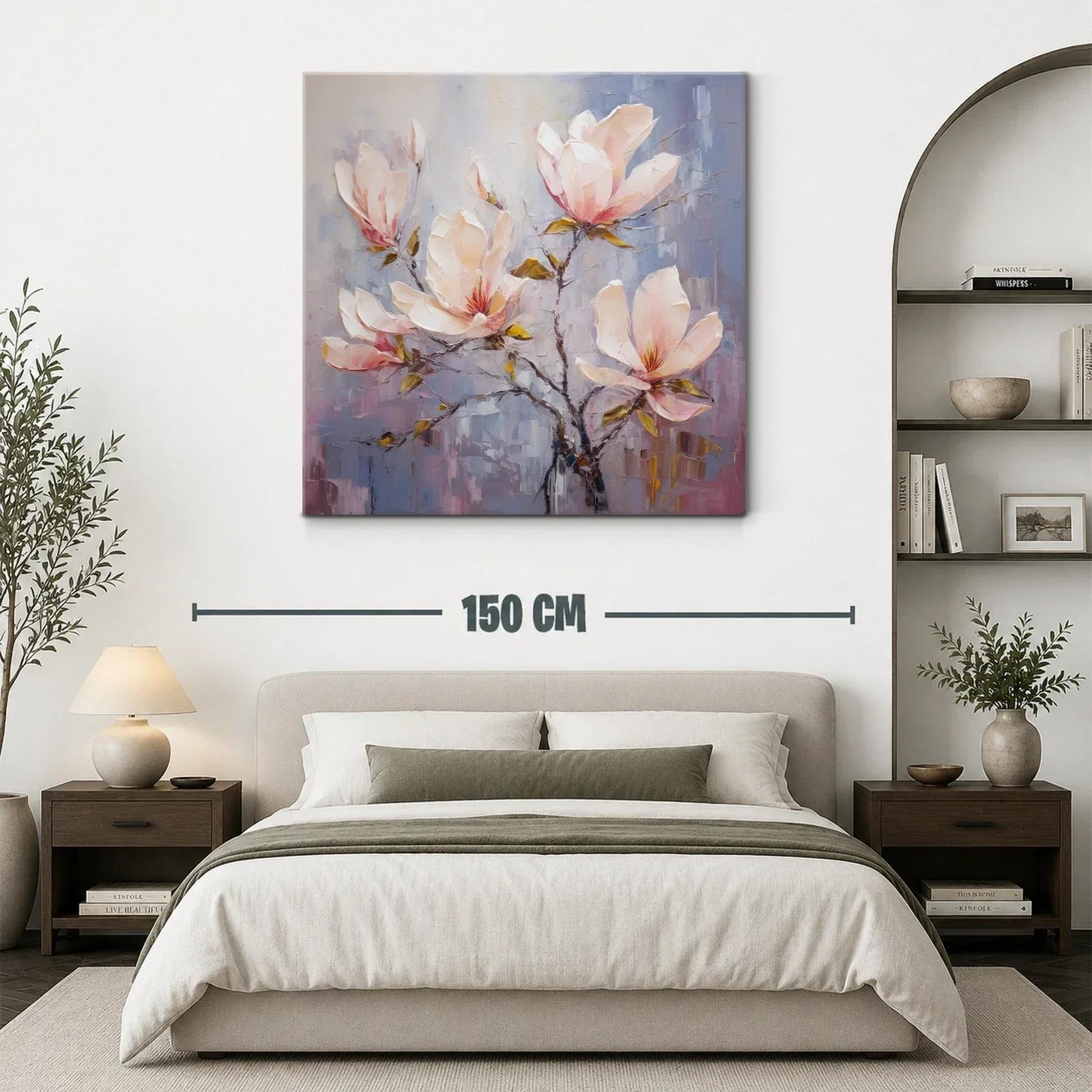Cuadro con delicadas flores en tonos pastel cálidos — miniatura 3