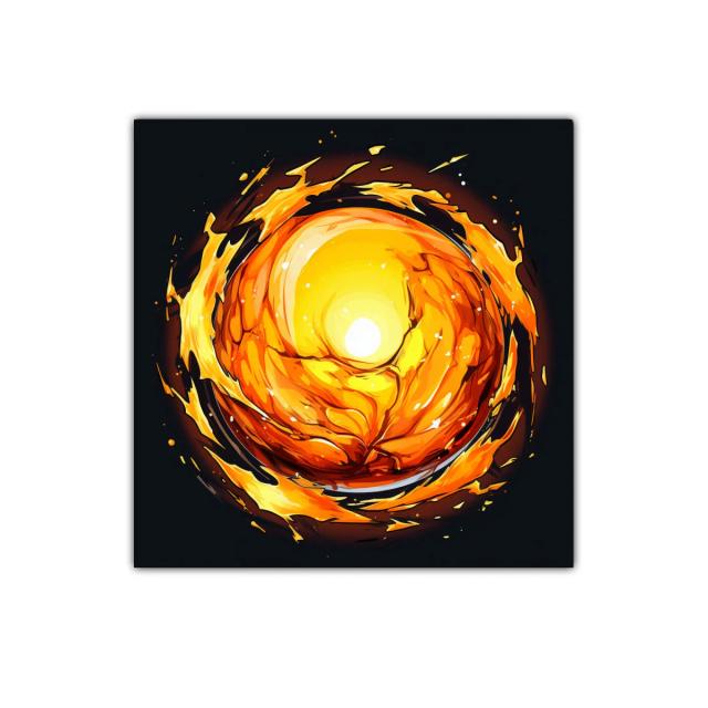 Explosión de luz y fuego en tonos cálidos vibrantes