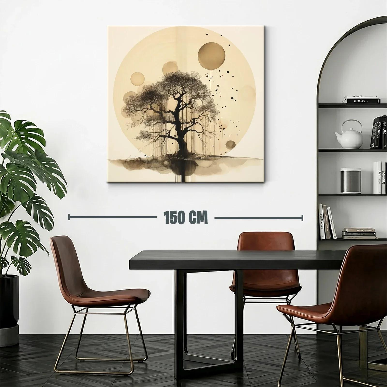 Árbol abstracto con círculos en tonos sepia — miniatura 2