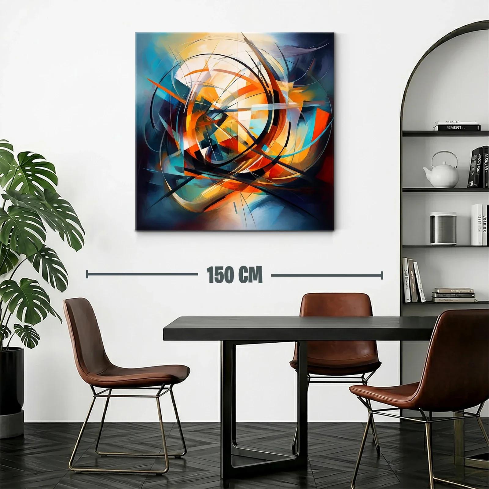 Cuadro abstracto con dinámicas formas y vibrante energía — miniatura 2