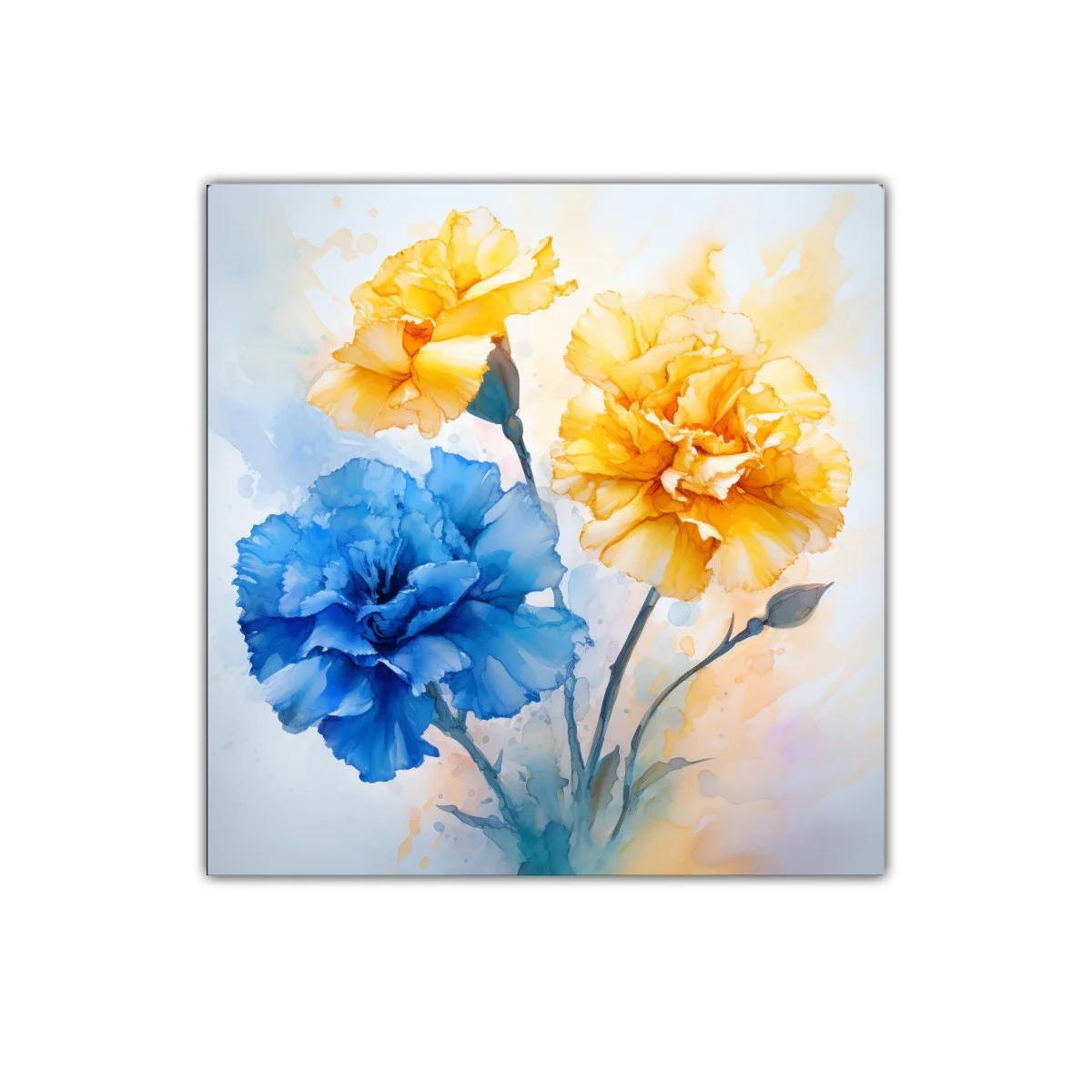 Flores vibrantes en tonos azules y amarillos delicados — imagen principal