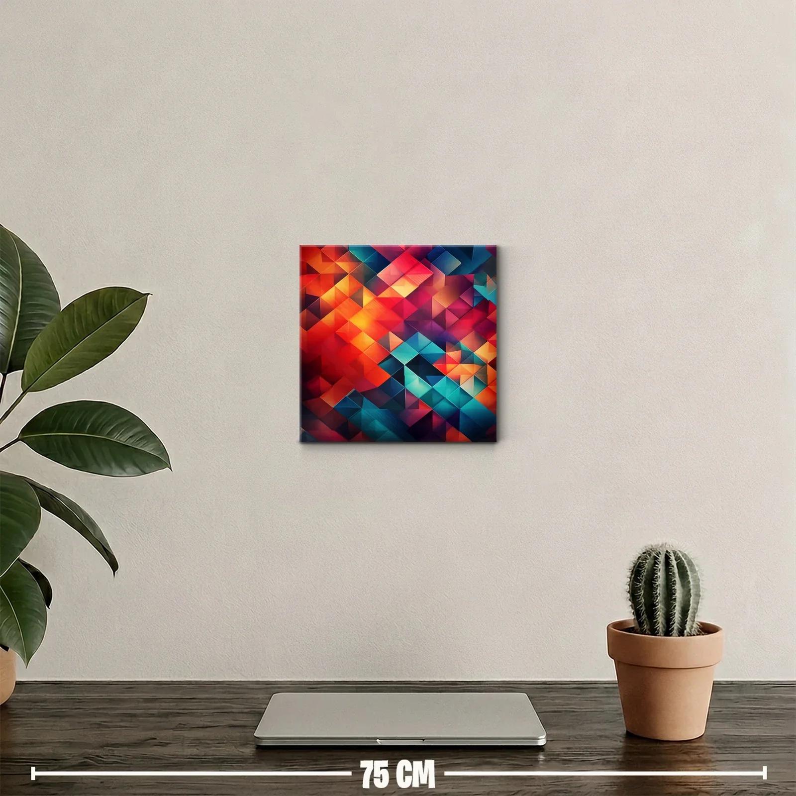 Composición geométrica vibrante con tonos cálidos y fríos — miniatura 2