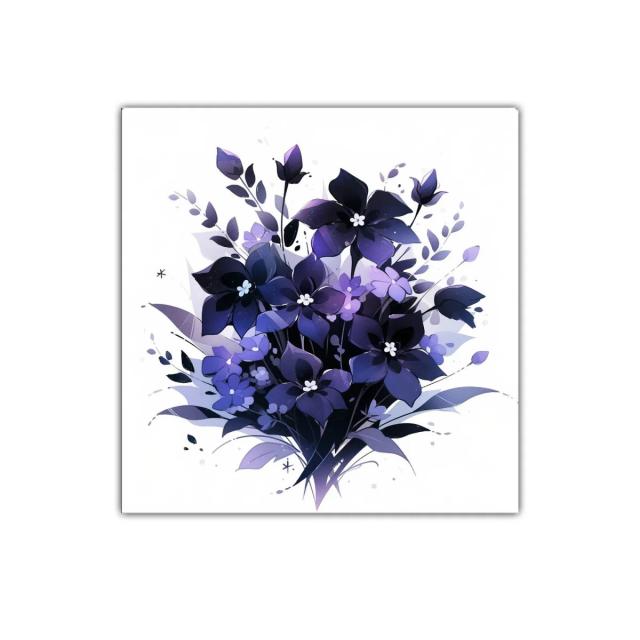 Ramo de flores en tonos morados y violetas