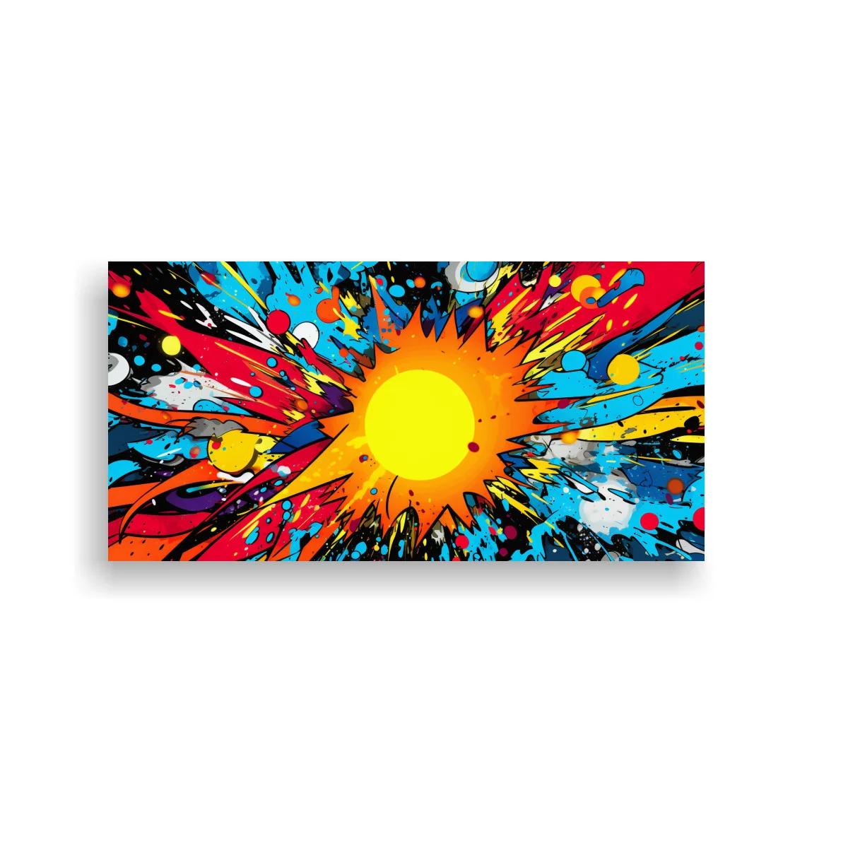 Cuadro explosión solar de salpicaduras naranja y rojo — imagen principal