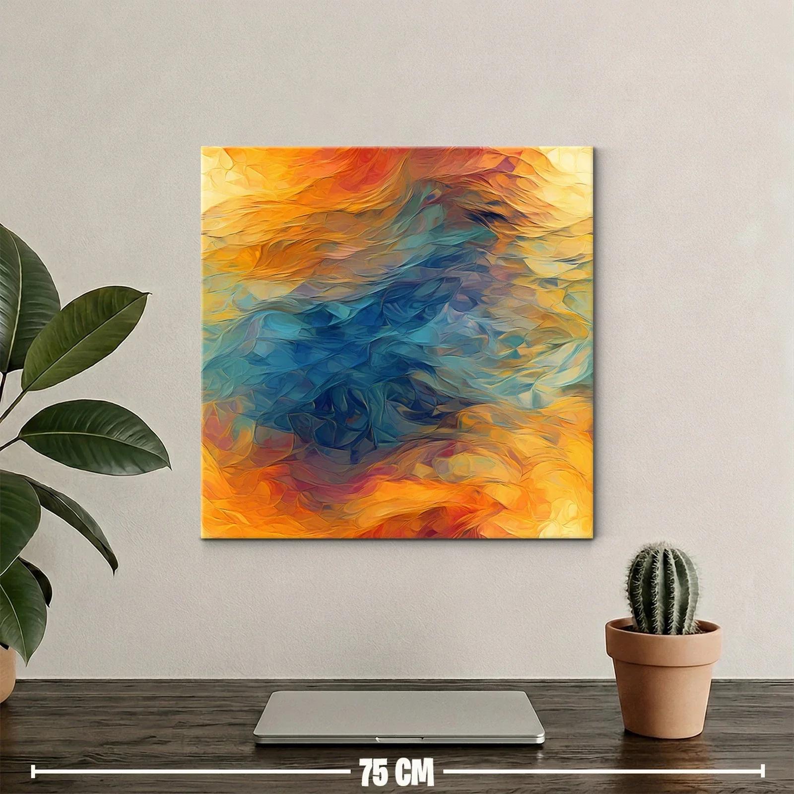 Composición abstracta con tonos cálidos y fríos vibrantes — miniatura 2