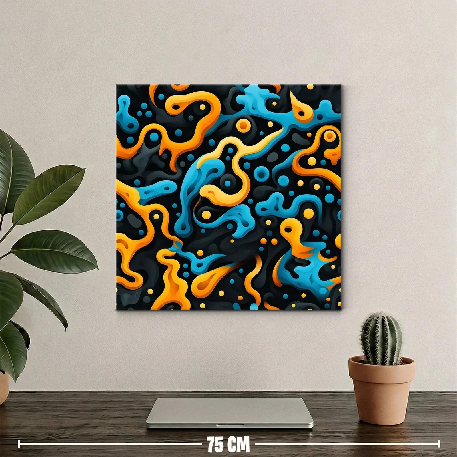 Composición Abstracta en Tonos Naranja y Azul Vibrante — miniatura 2
