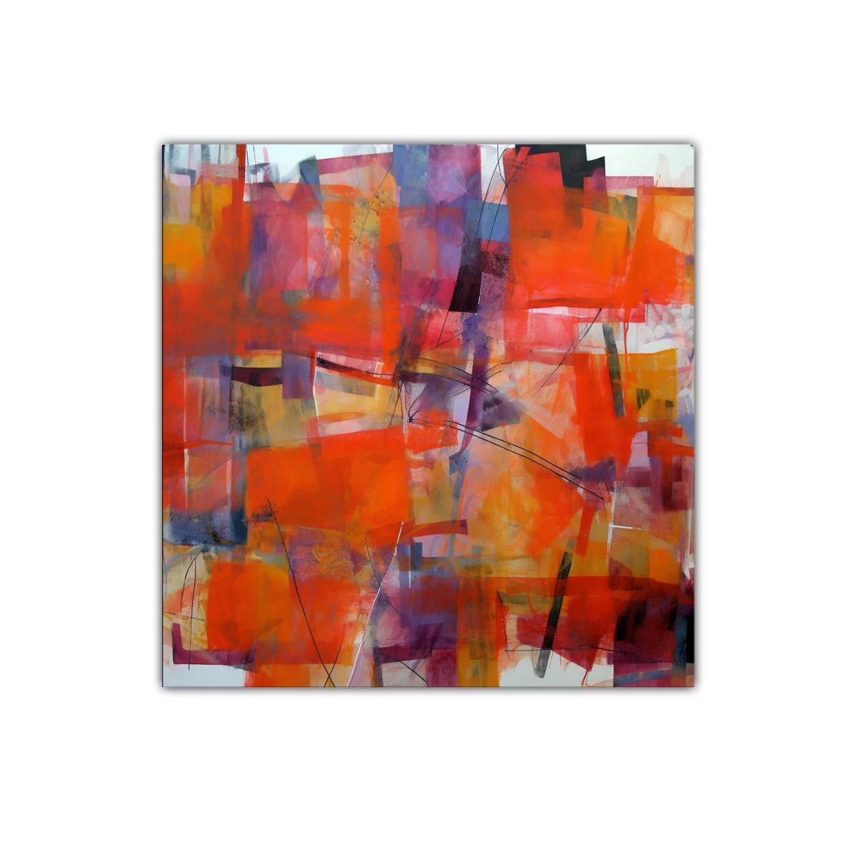 Cuadro abstracto en tonos cálidos y vibrantes — imagen principal