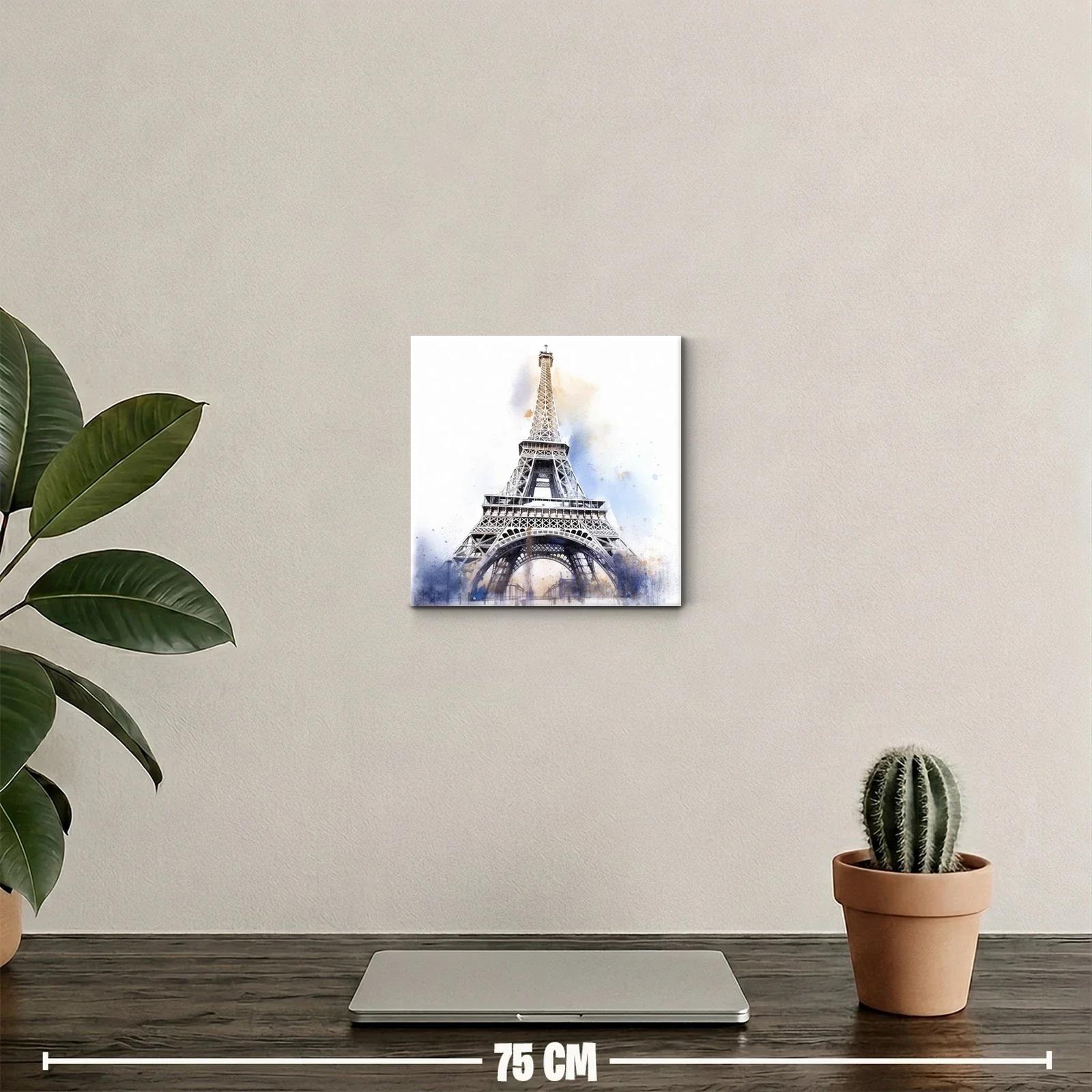 Perspectiva artística de la torre Eiffel en tonos suaves — miniatura 2