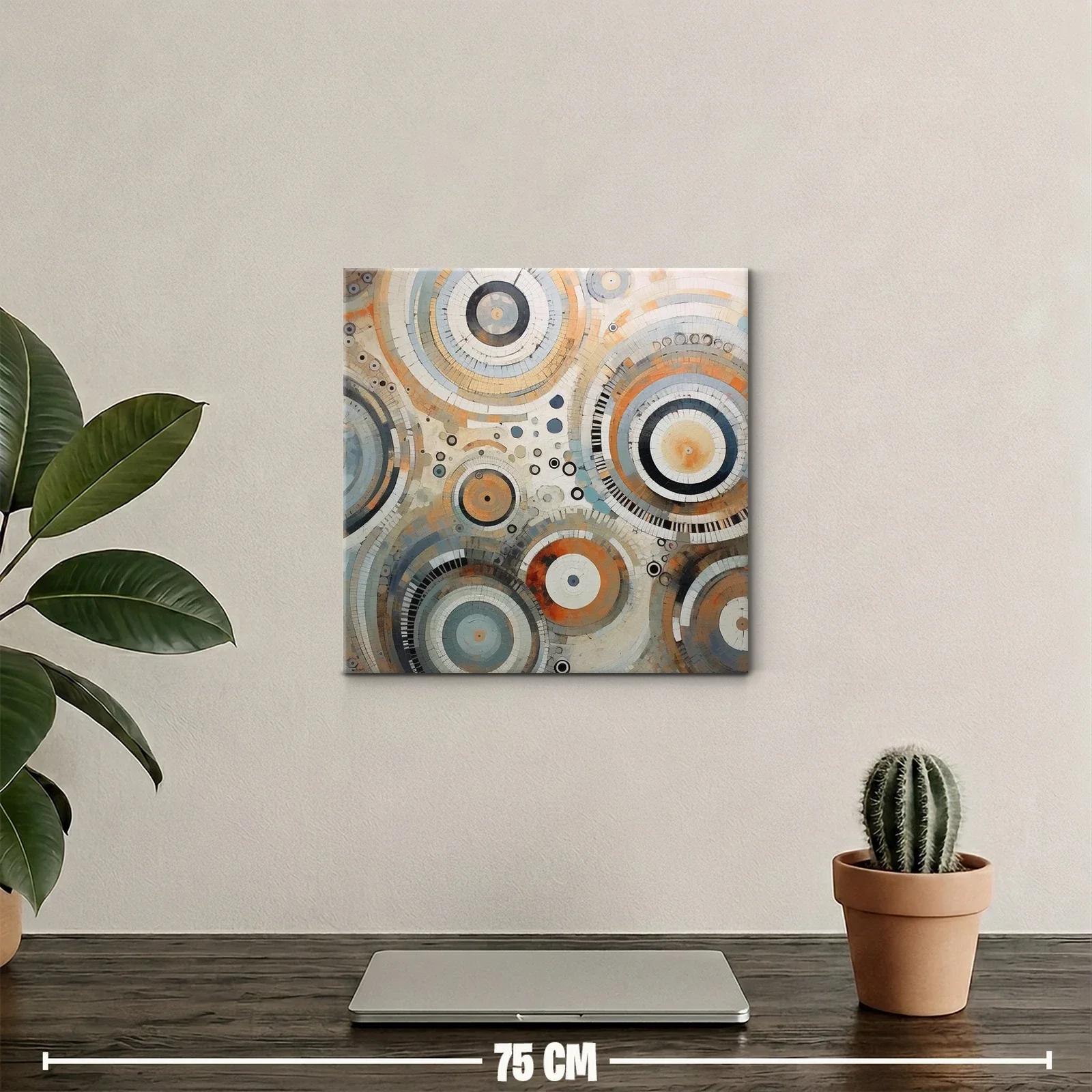 Composición abstracta con círculos y tonos tierra suaves — miniatura 2