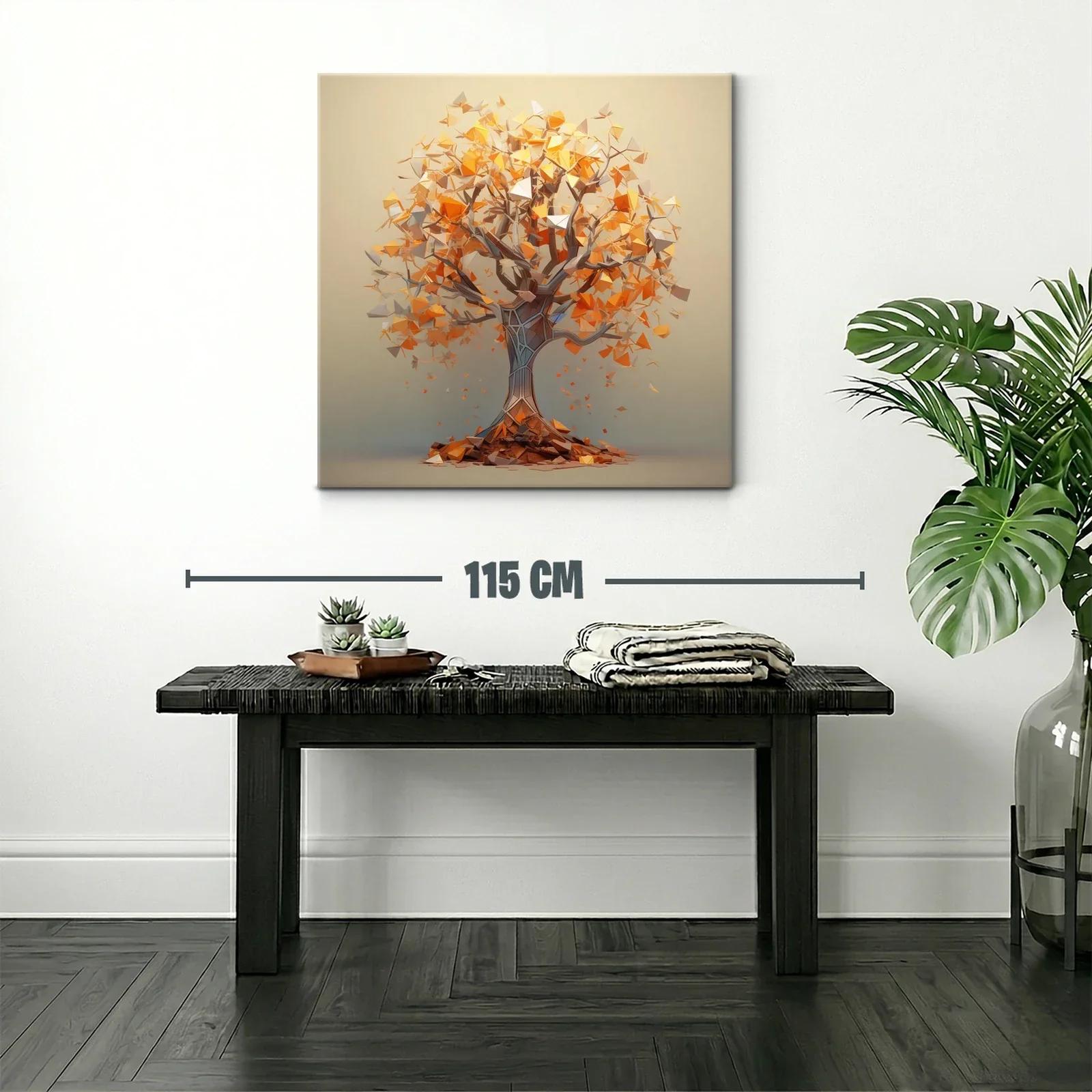 Árbol abstracto en tonos cálidos y dorados — miniatura 2