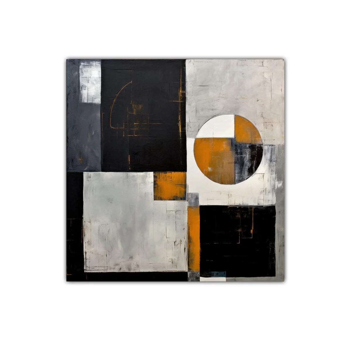 Composición geométrica con tonos negros y ocre — imagen principal