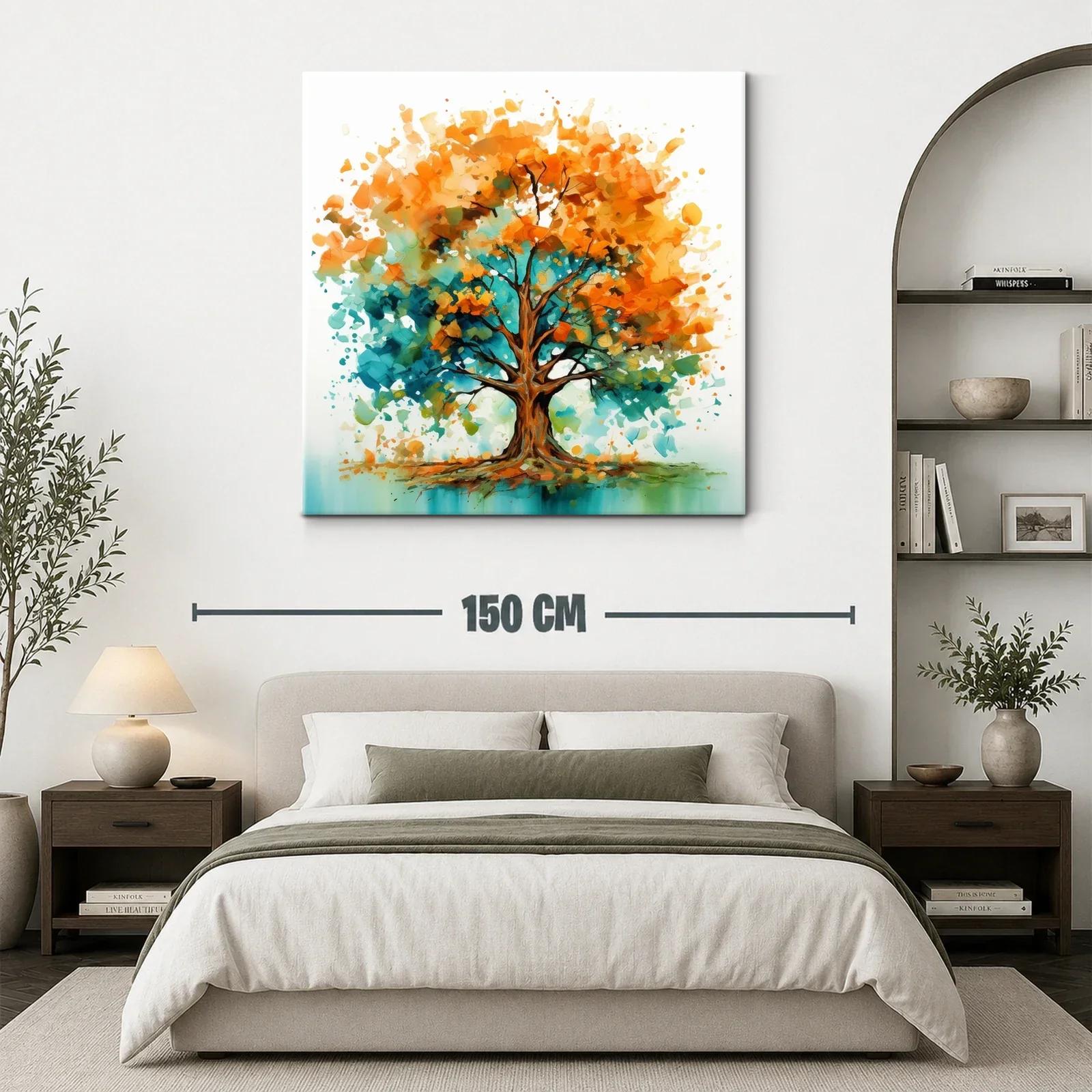 Árbol vibrante con tonos naranja y turquesa — miniatura 3