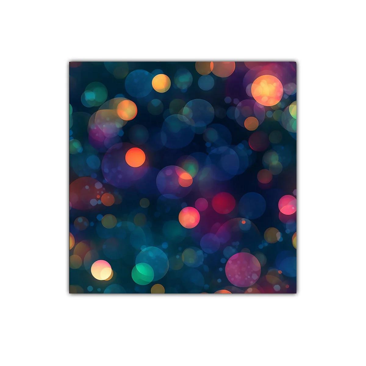 Composición abstracta de círculos luminosos en tonos vibrantes