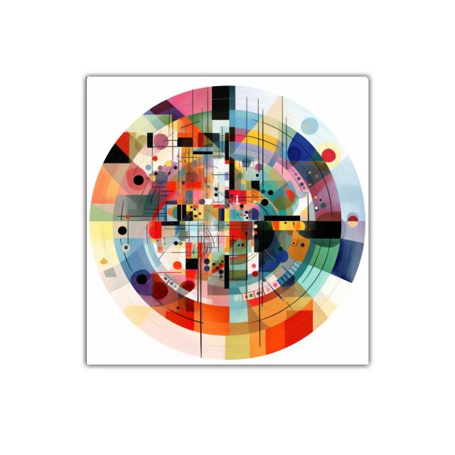 Cuadro decorativo abstracto con formas y colores vivos