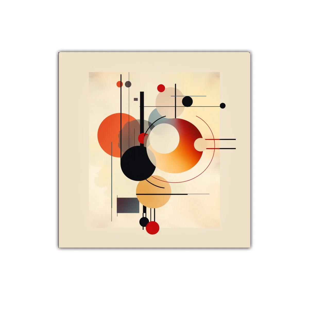 Composición abstracta con formas circulares en tonos cálidos