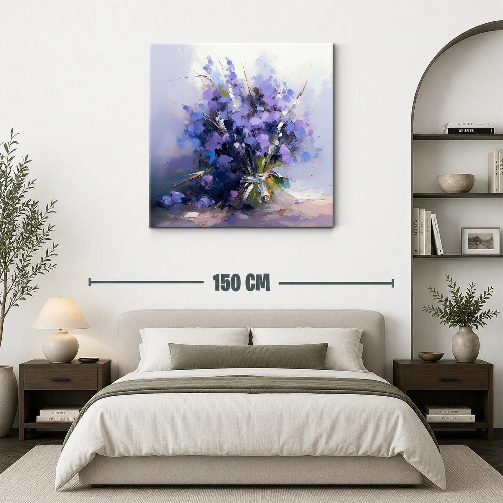 Ramito de flores en tonos lilas y azules vibrantes — miniatura 3