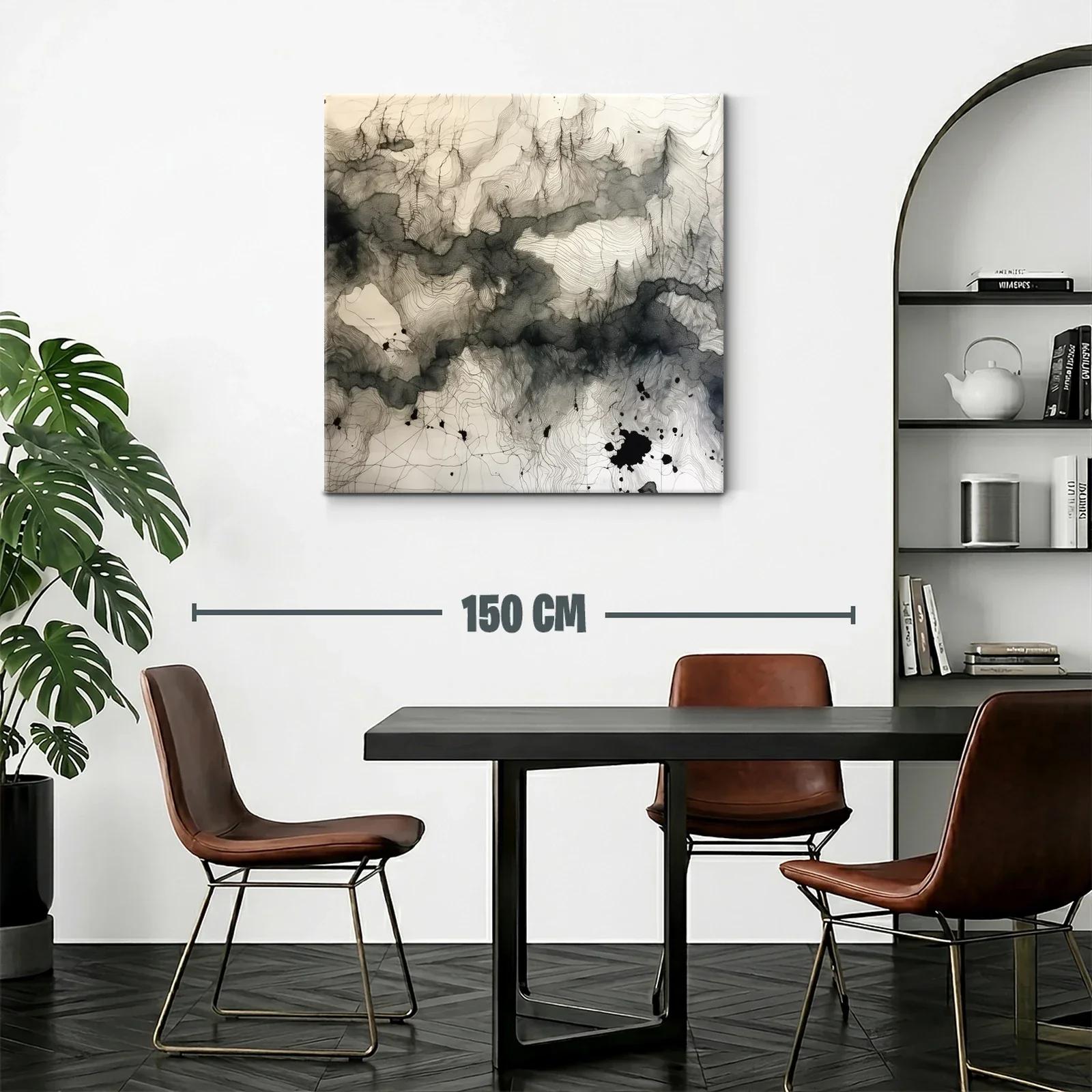 Composición abstracta en tinta con líneas y manchas dinámicas — miniatura 2