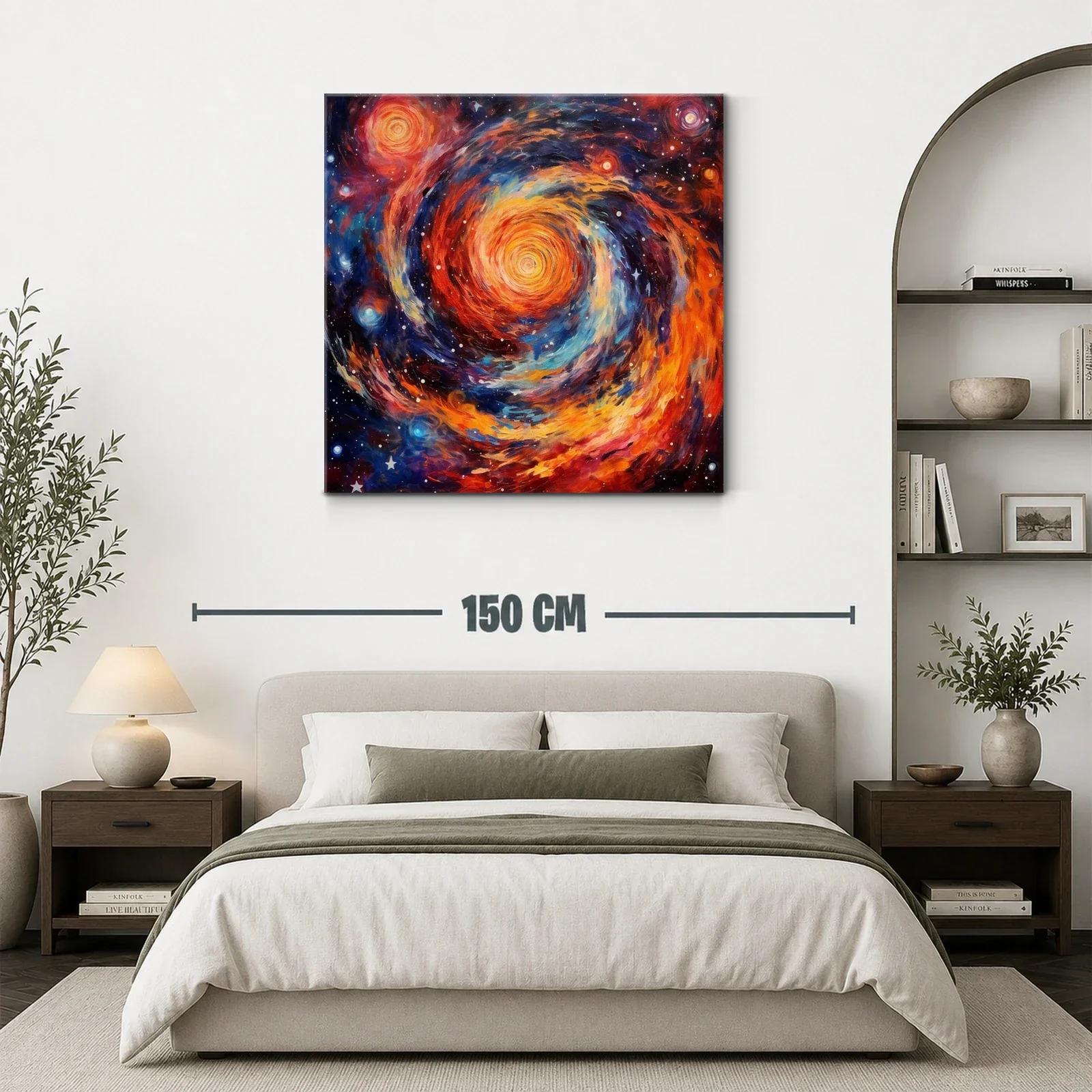 Cuadro abstracto con espiral cósmica brillante y vibrante — miniatura 3